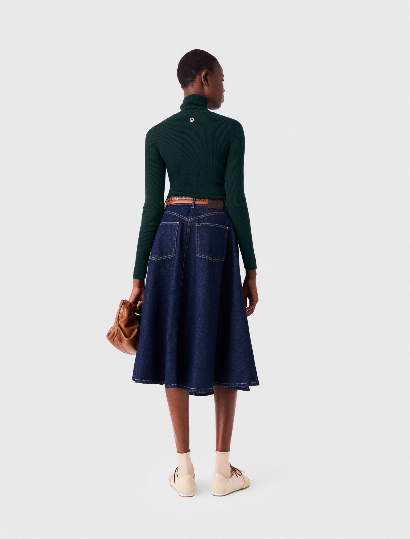 Second-skin high-neck jumper Bottle Green