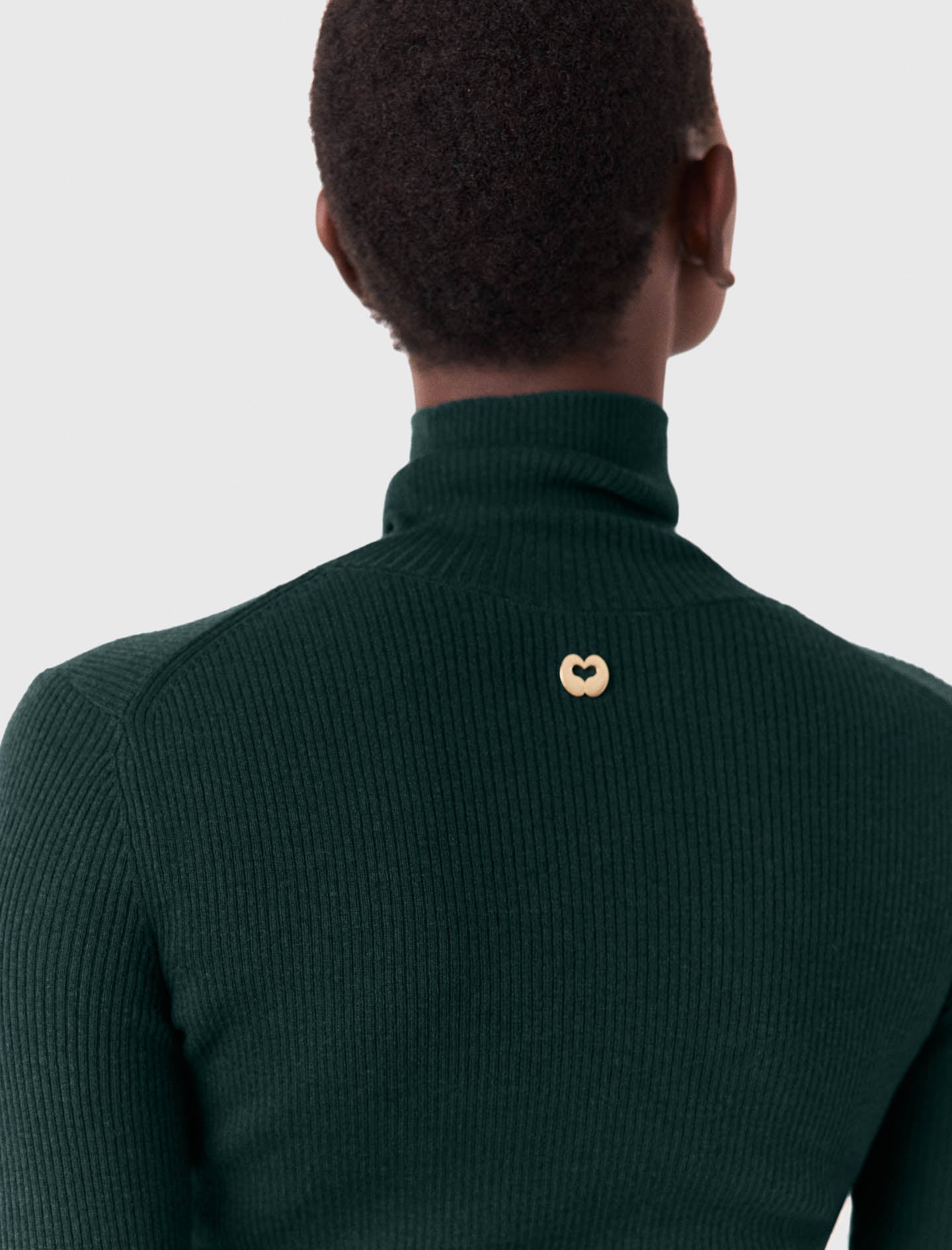 Second-skin high-neck jumper Bottle Green