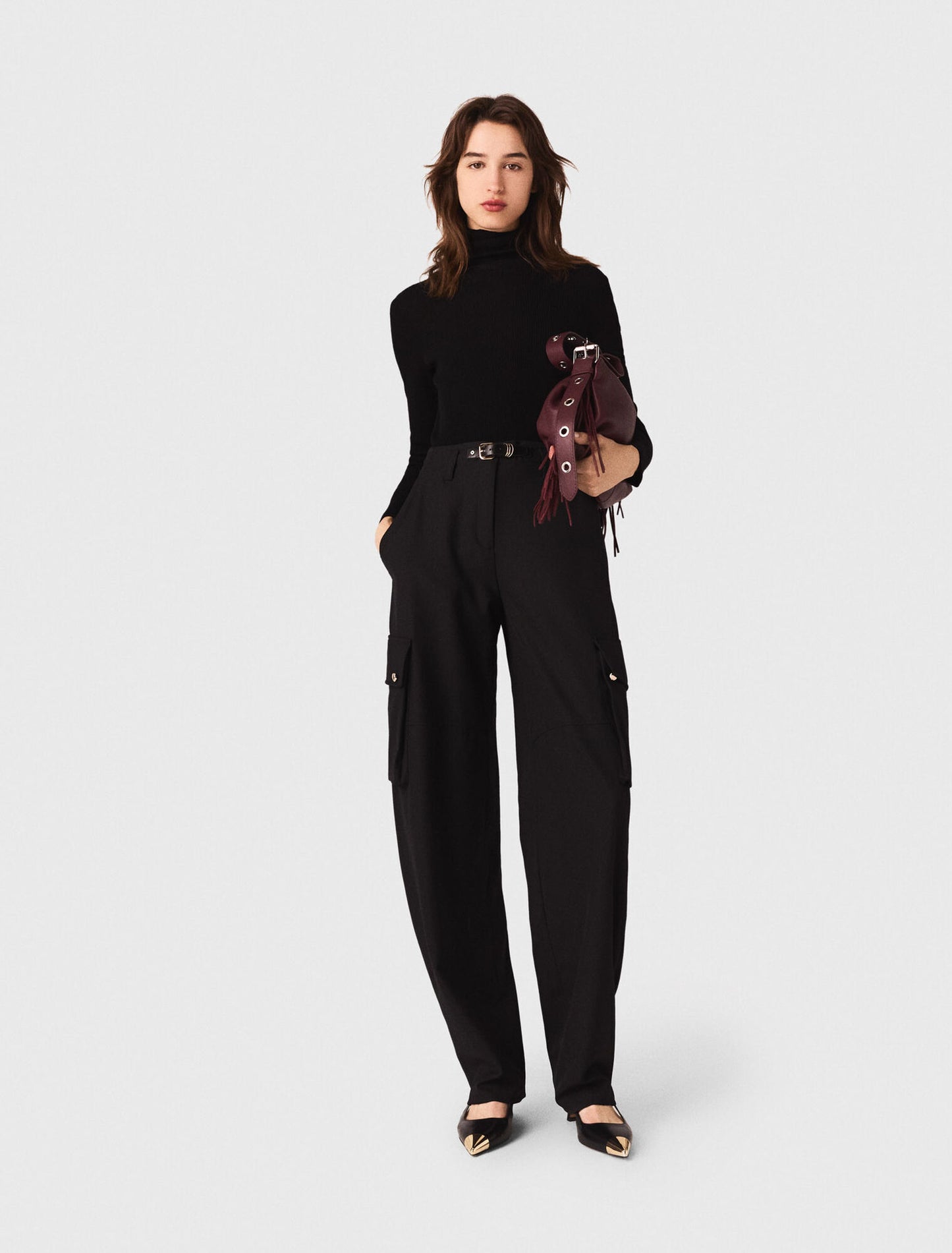 Second-skin high-neck jumper Black