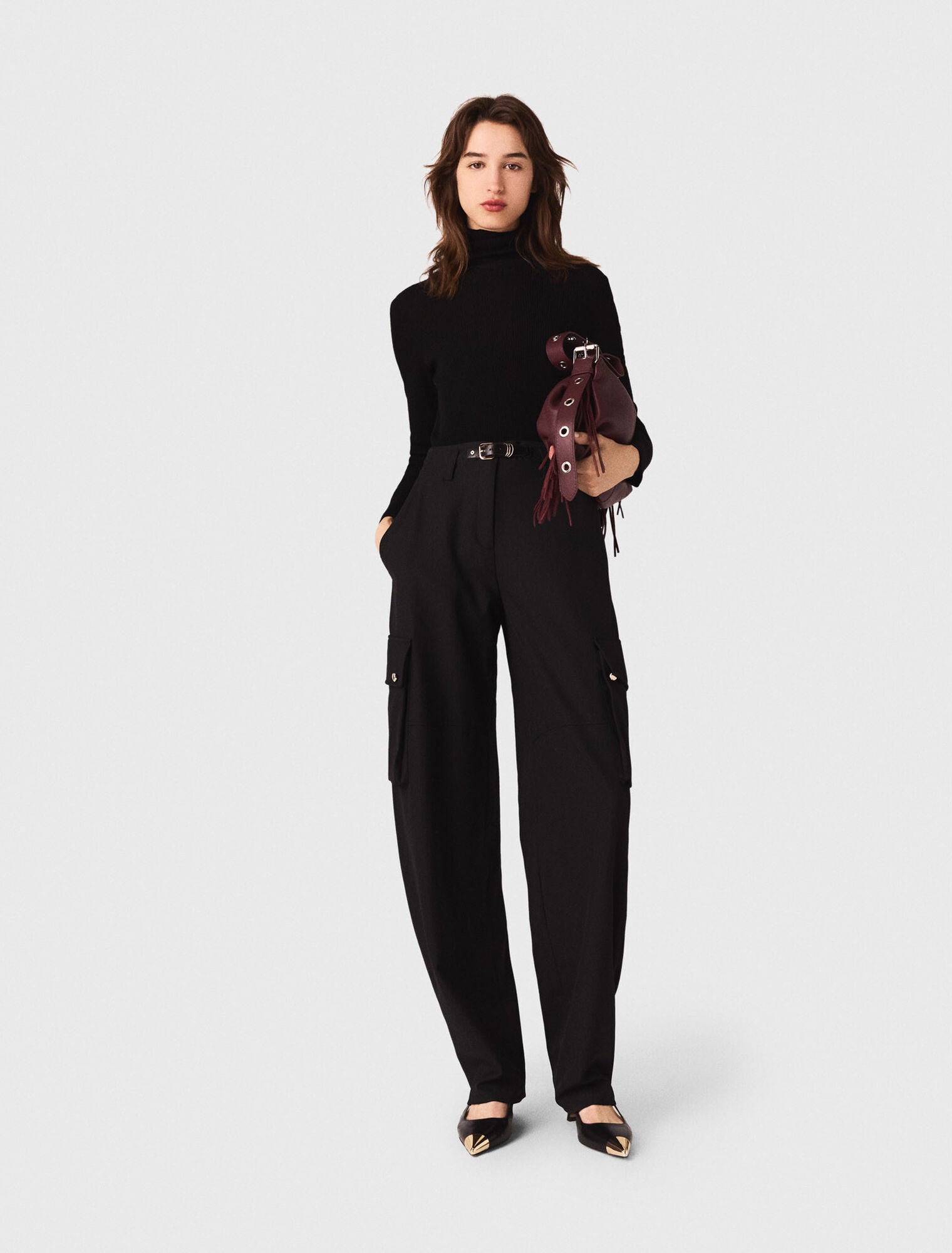 Second-skin high-neck jumper Black