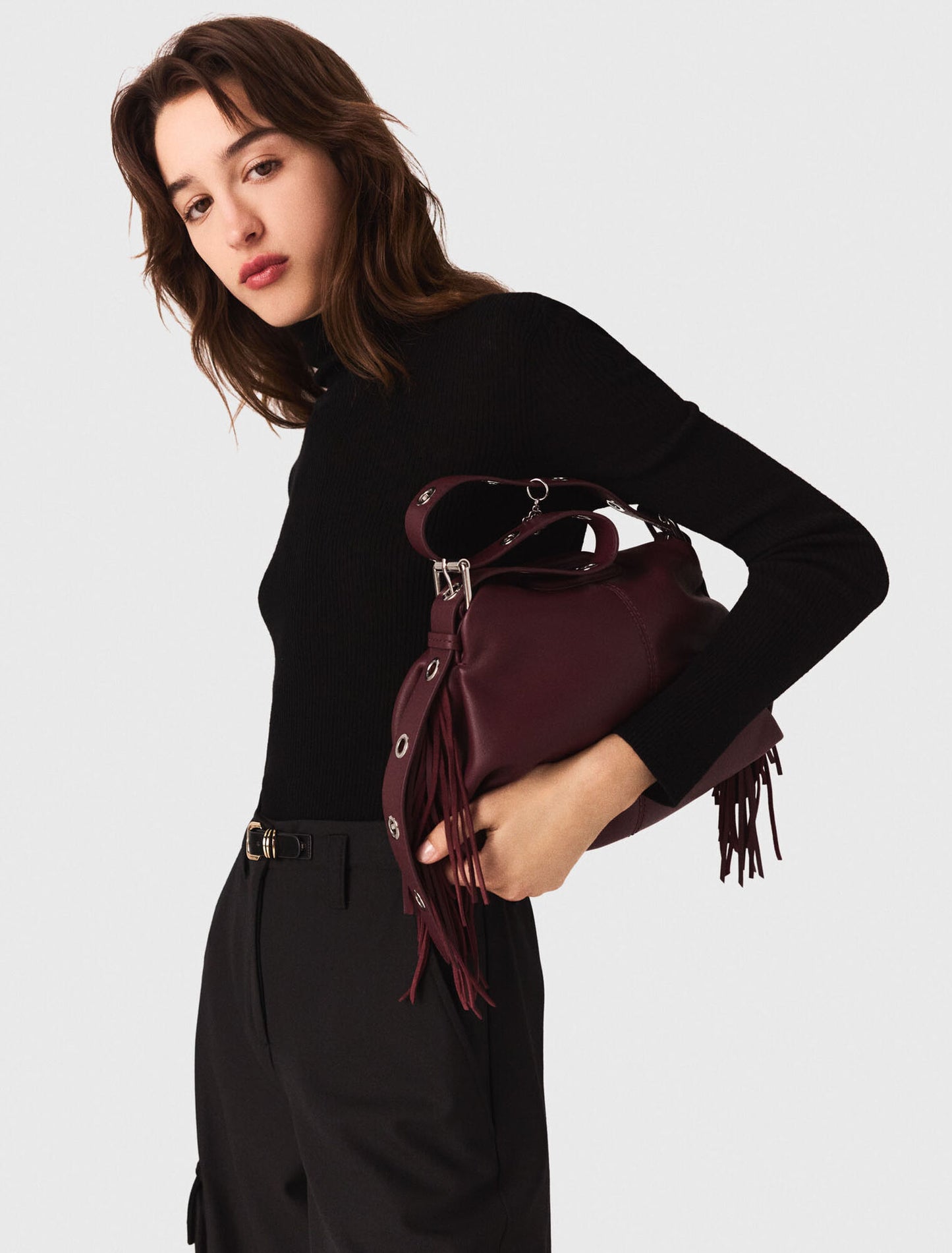 Second-skin high-neck jumper Black