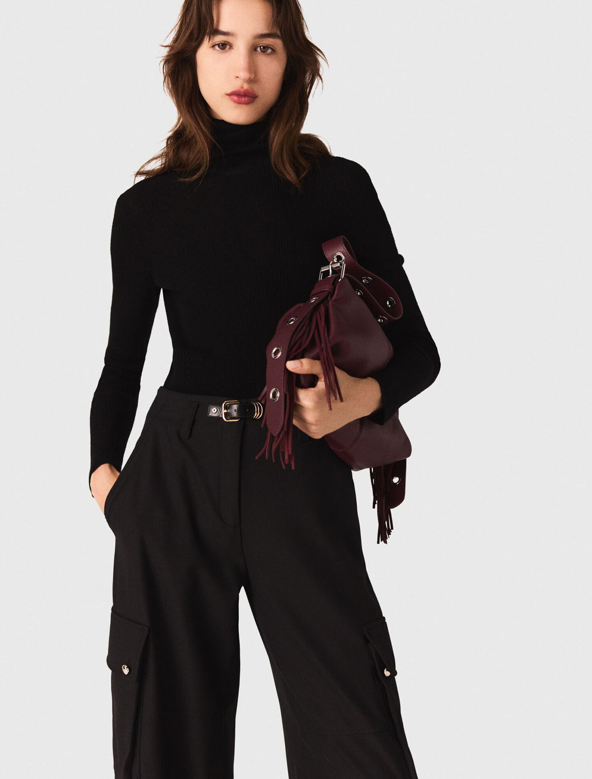 Second-skin high-neck jumper Black