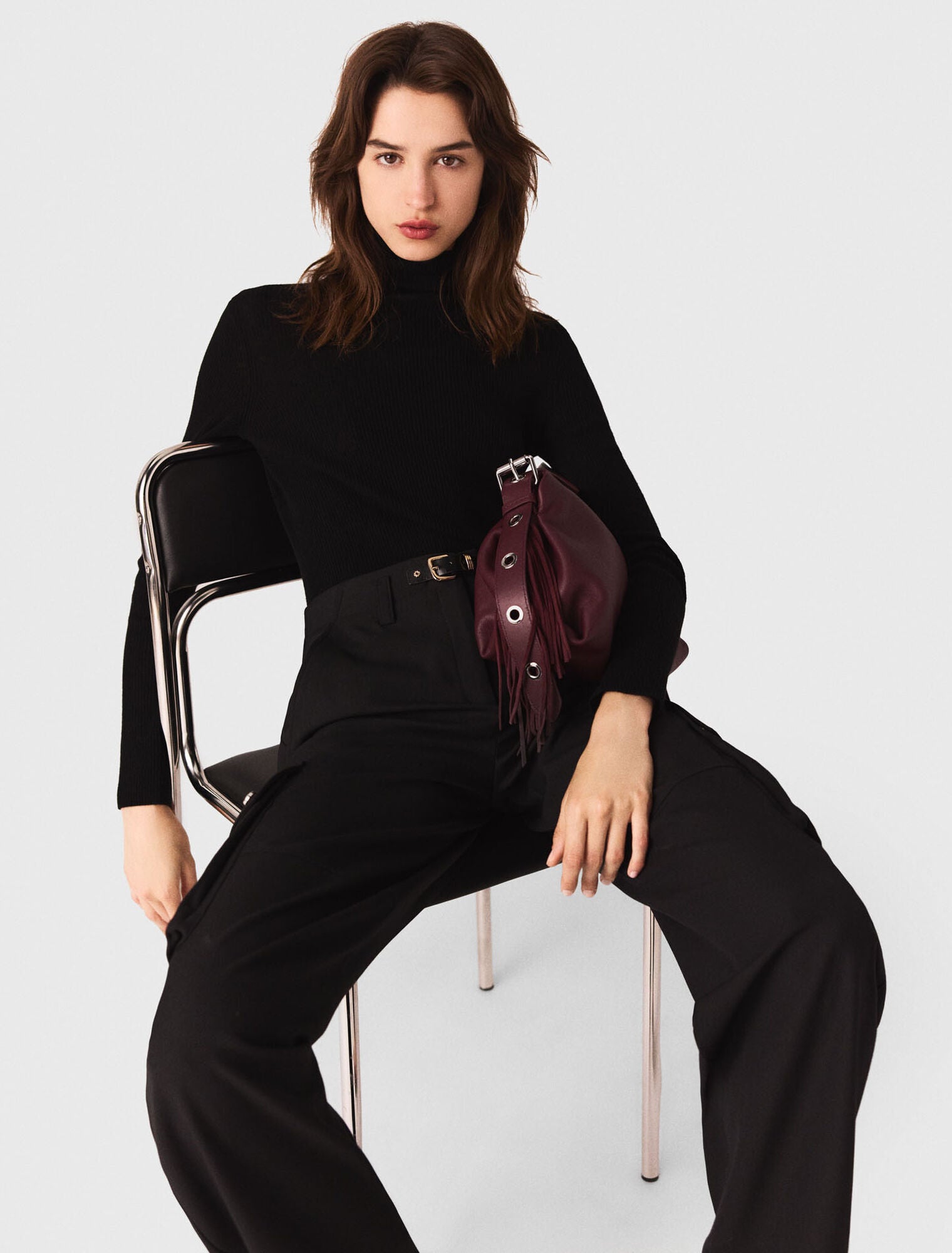 Second-skin high-neck jumper Black