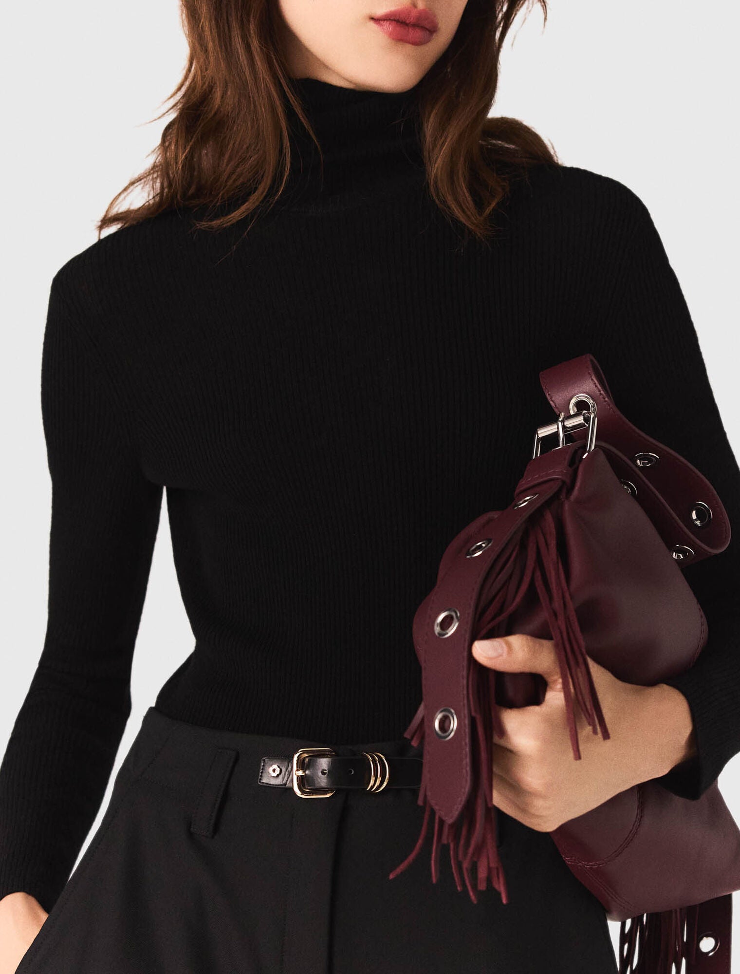 Second-skin high-neck jumper Black