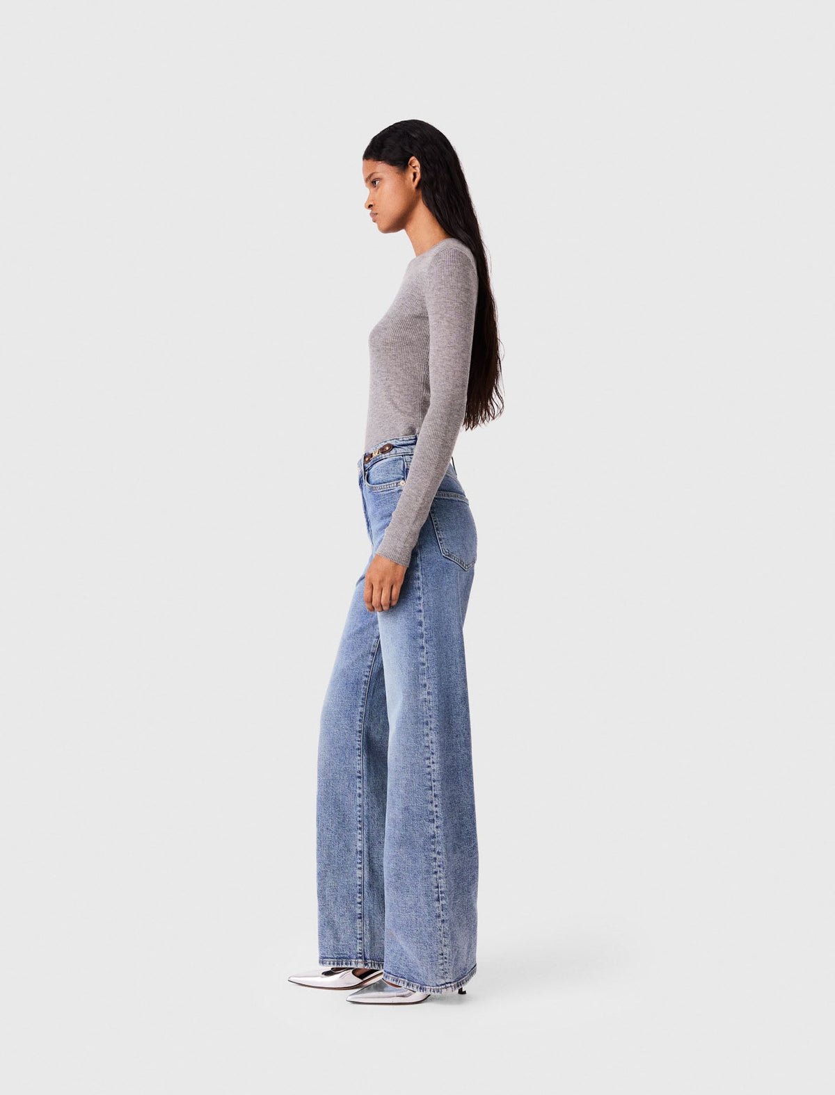 Second-Skin Round Neck Jumper Grey
