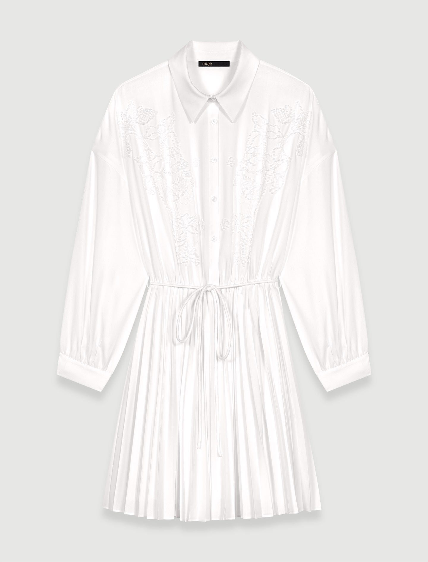 White-short shirt dress