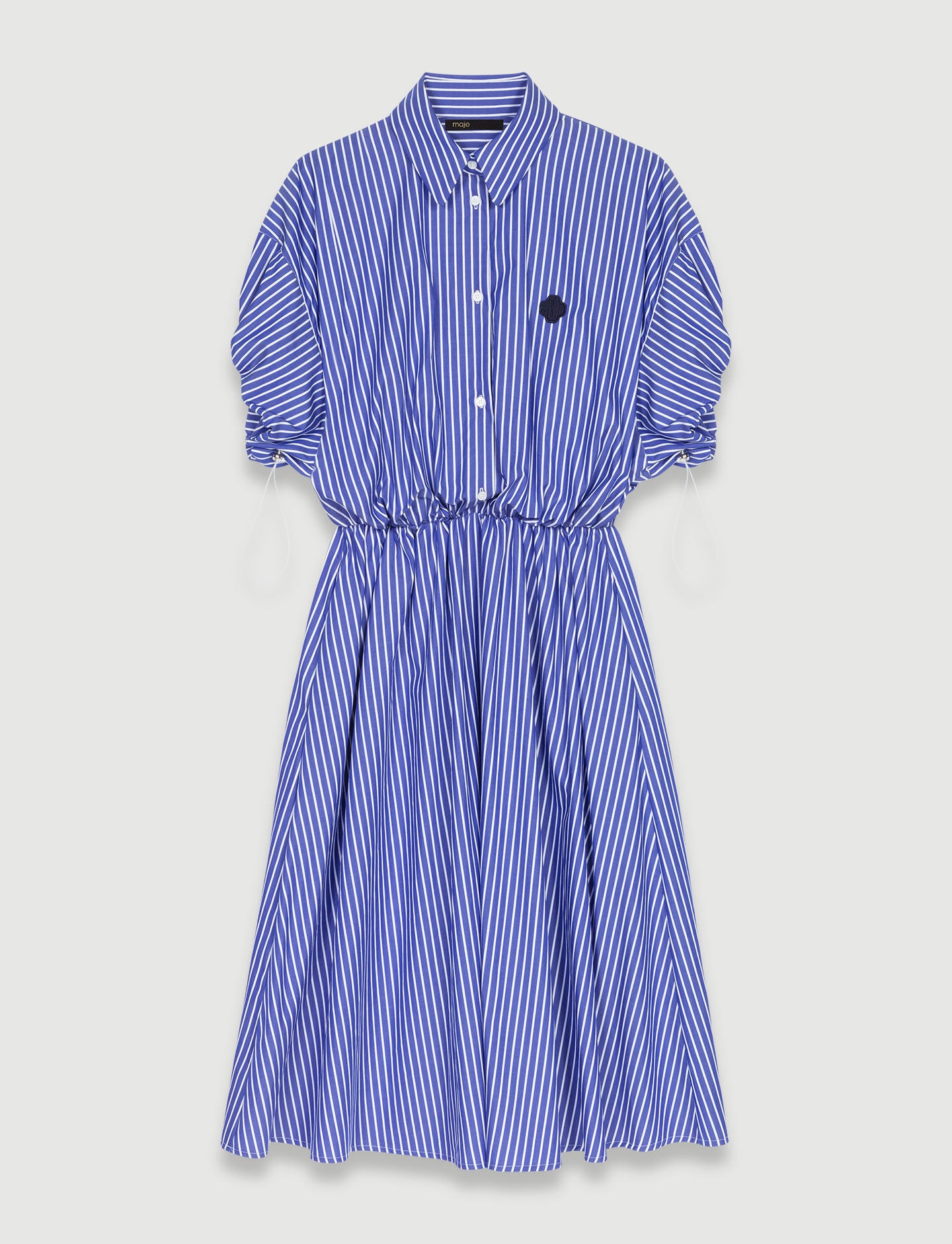 Bleu-long striped shirt dress