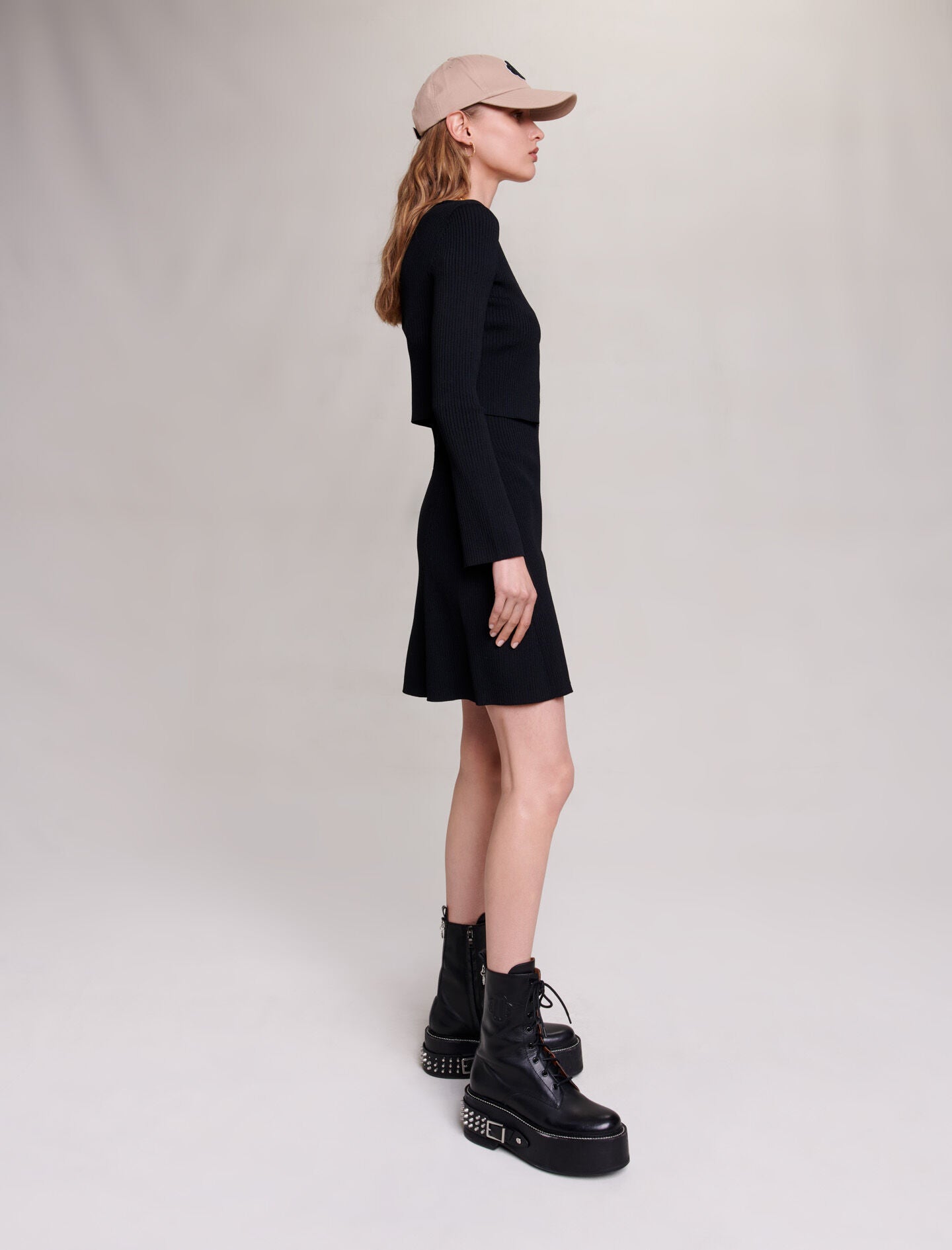 Black-2 in 1 knit dress
