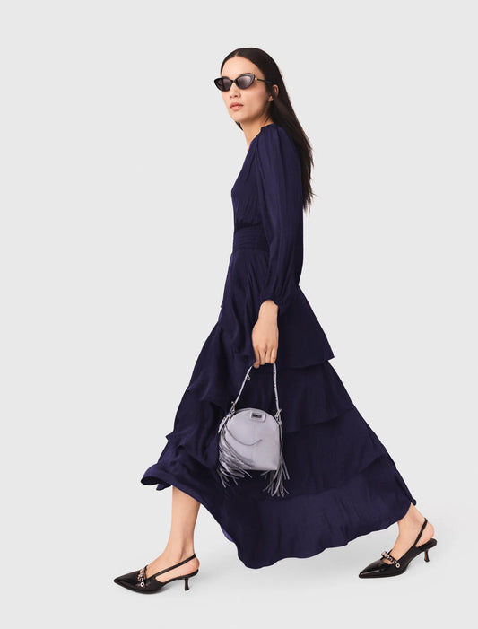 Ruffled maxi dress Navy