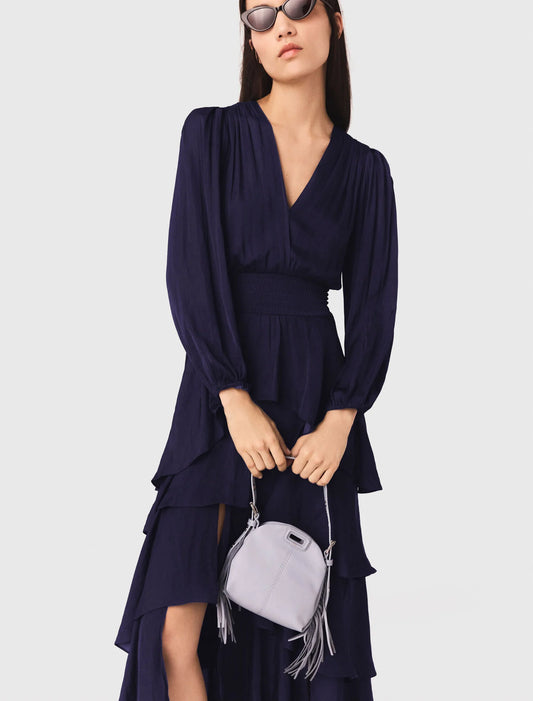 Ruffled maxi dress Navy