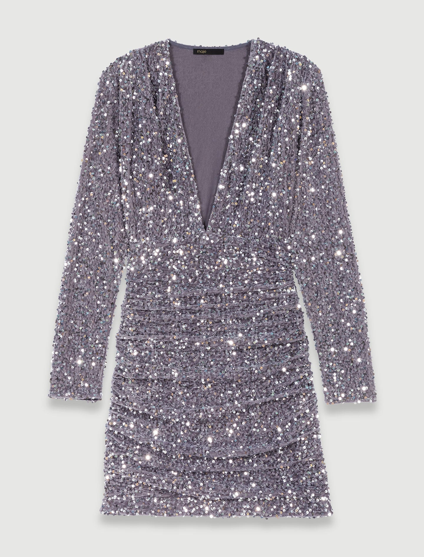 Silver  -sequinnedvelvetdress