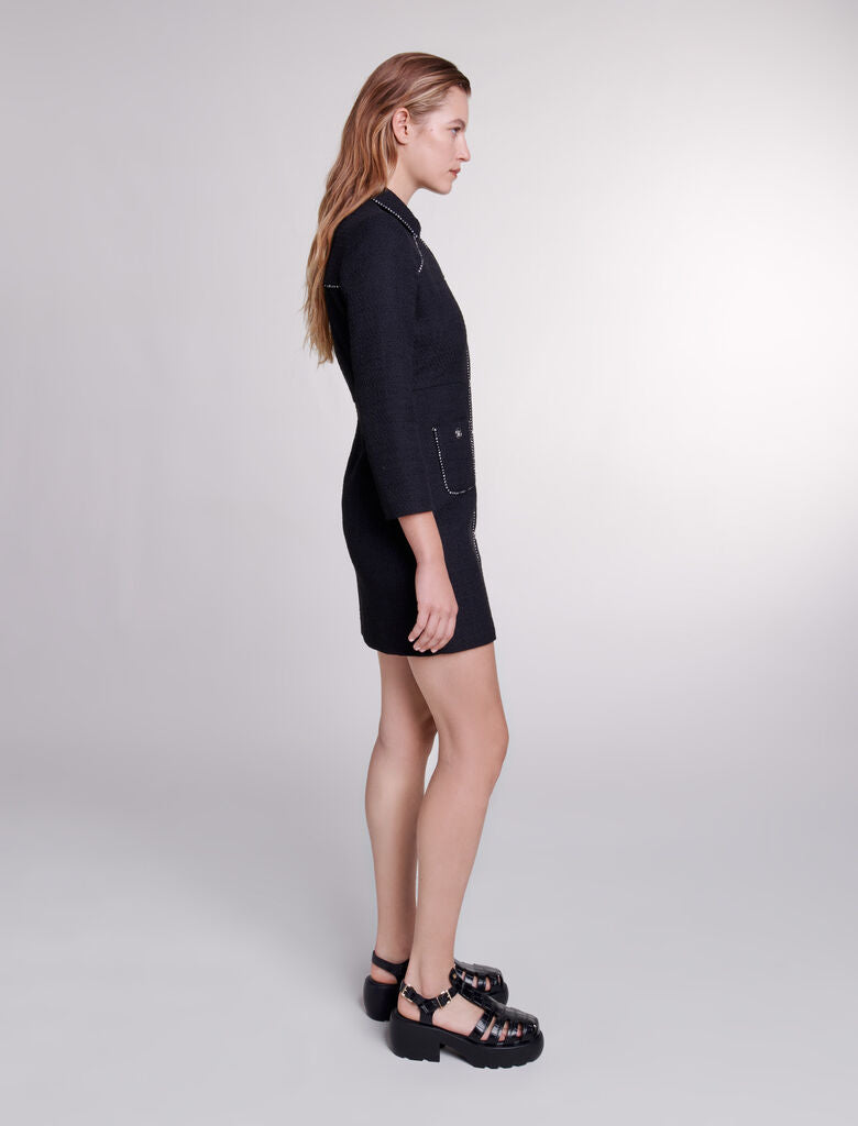 Black-Short Tweed Dress