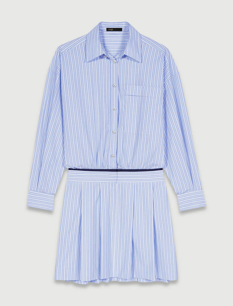 Blue-Short Shirt Dress