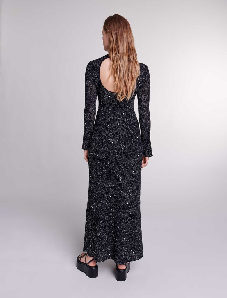 Black-Knit maxi dress