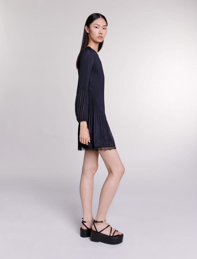 Black-Short Pleated Dress