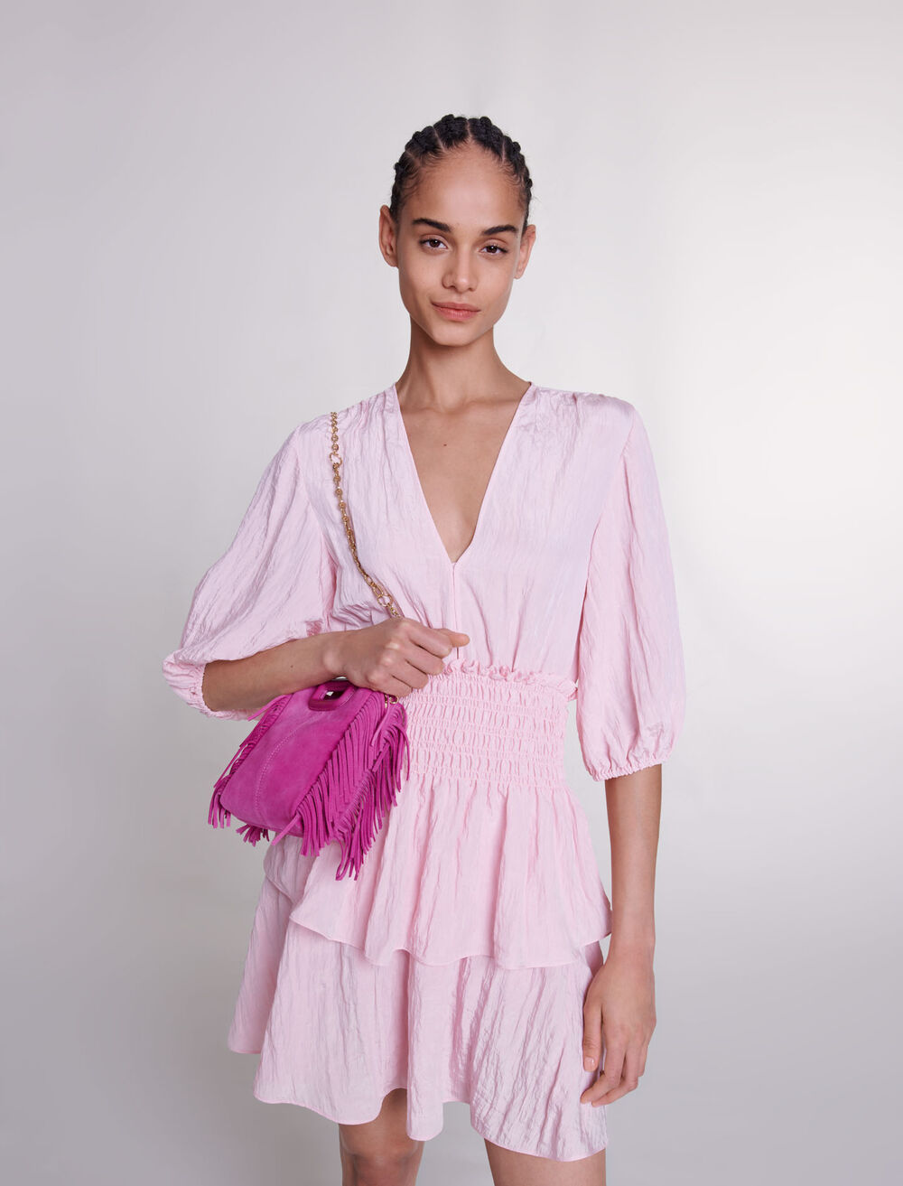 Pale Pink-featured-Short ruffled dress