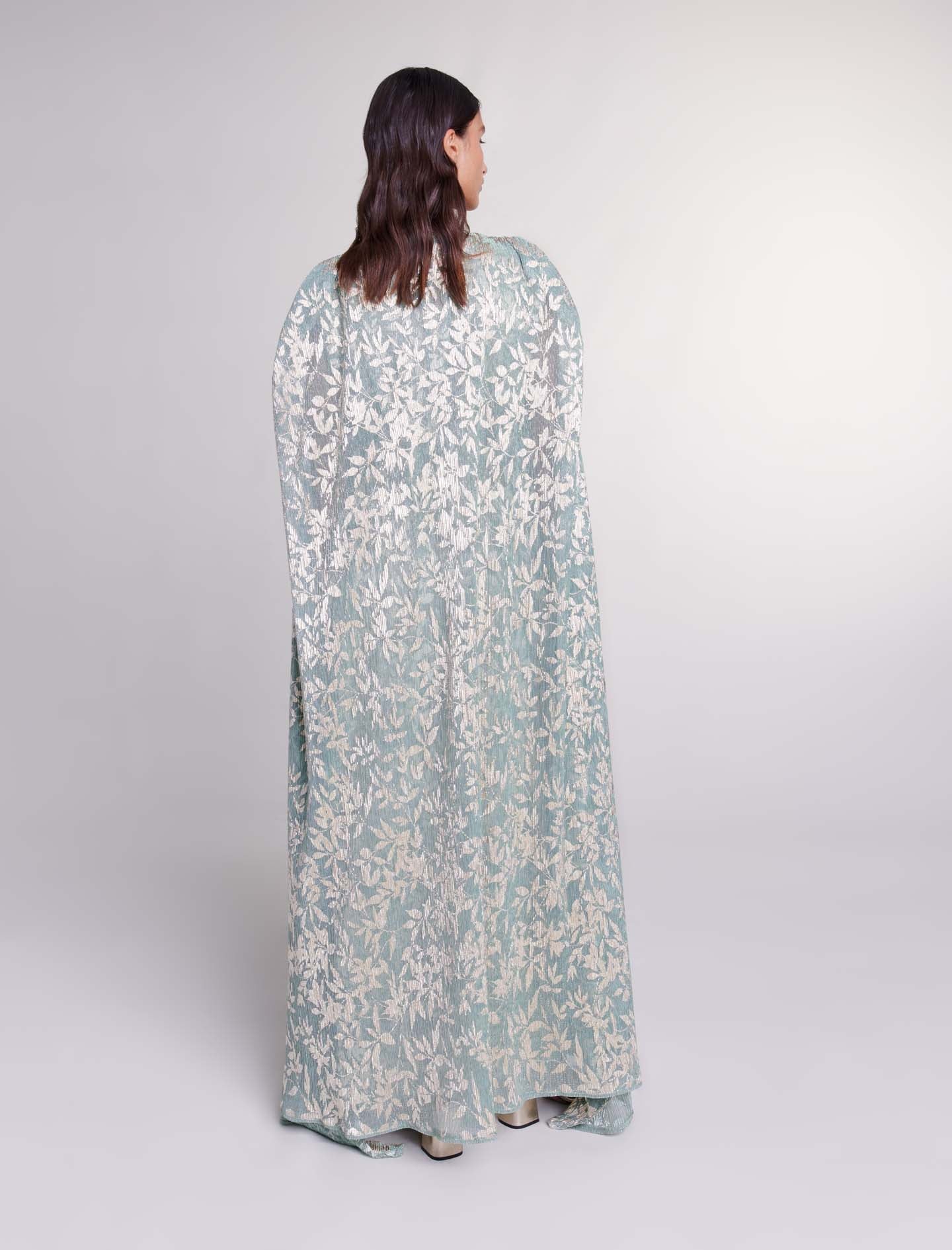 Light Green Maxi dress with cape