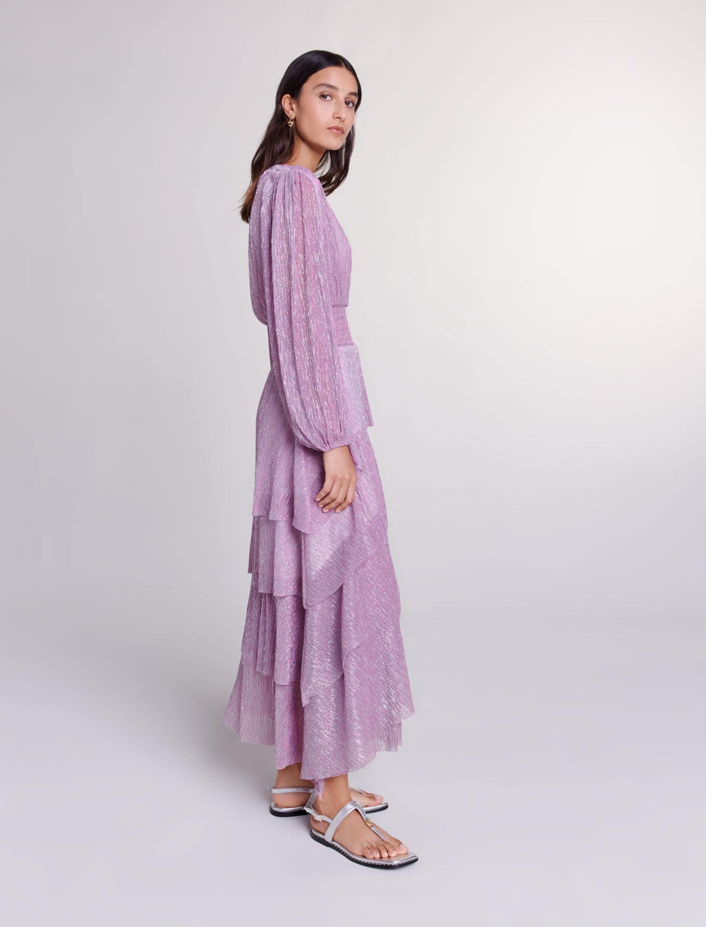Purple  -Tiered maxi dress
