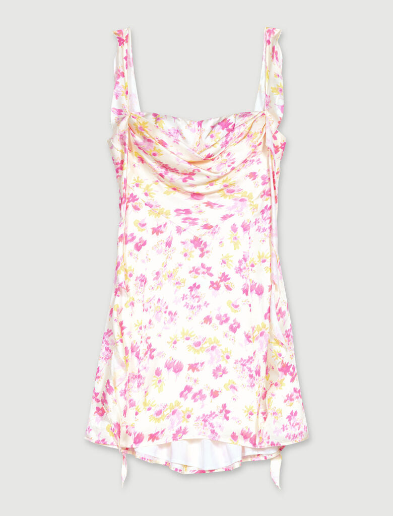 Print Sunny Flower Pink-Short floral dress