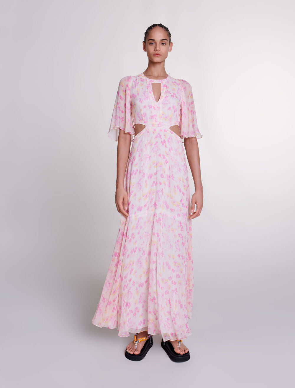 Print Sunny Flower Pink-featured-Floral print maxi dress
