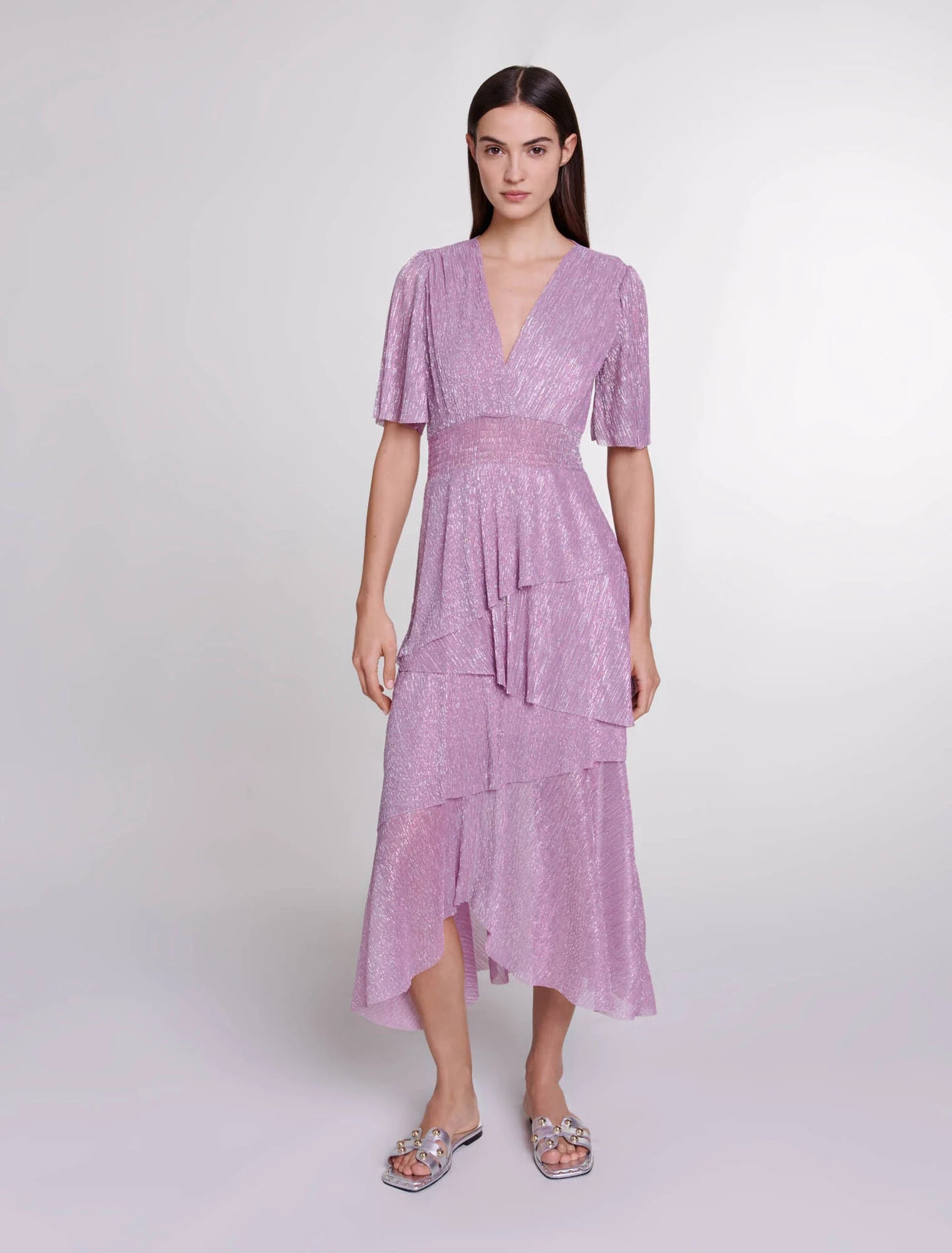 Purple-featured-Ruffled maxi dress