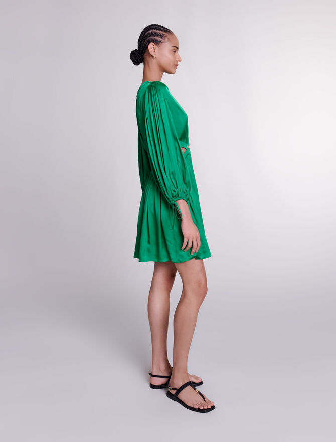 Green Short satin-look dress
