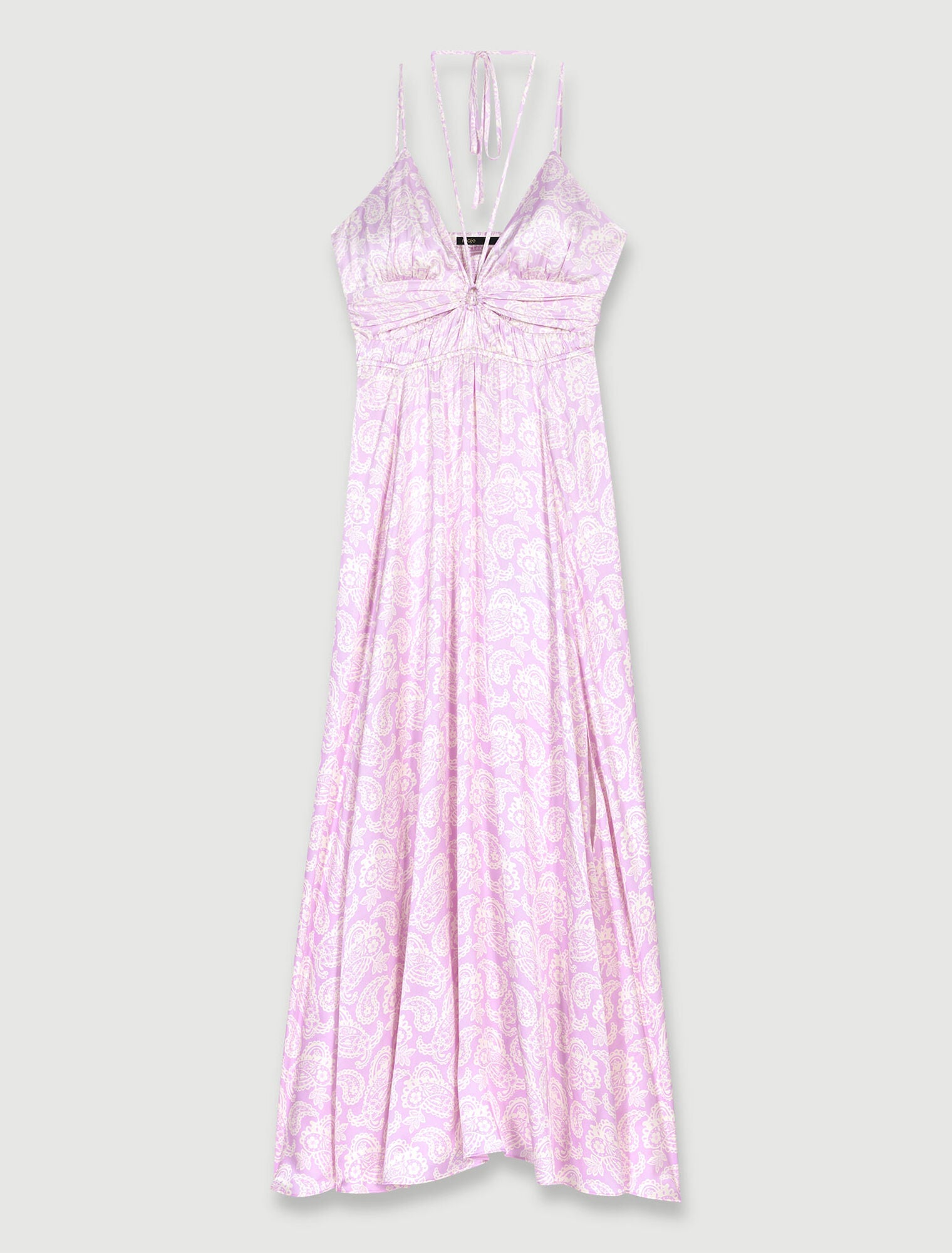 Pink Cashmere Print Openwork patterned maxi dress