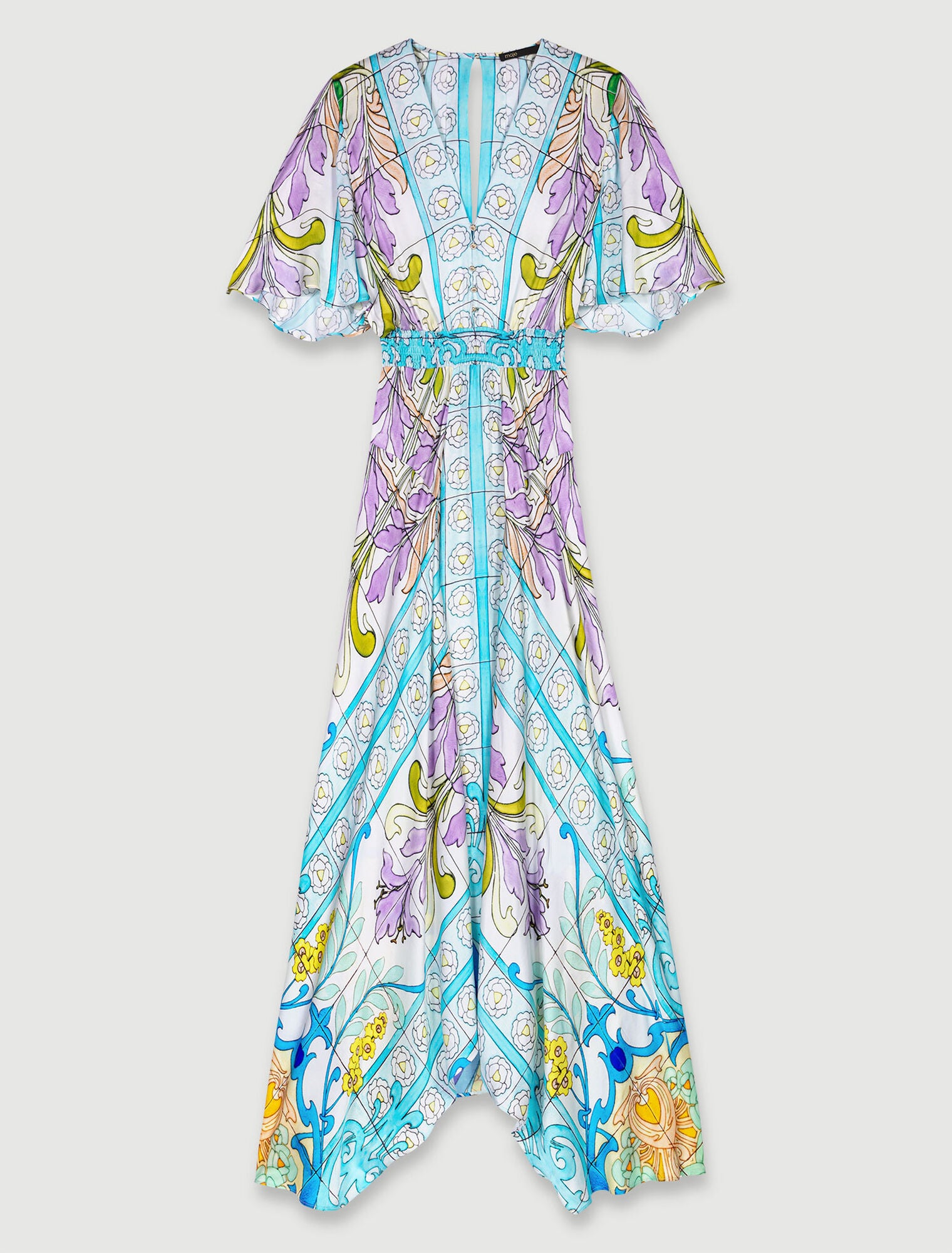 Print Mozaic-Satin-look patterned maxi dress