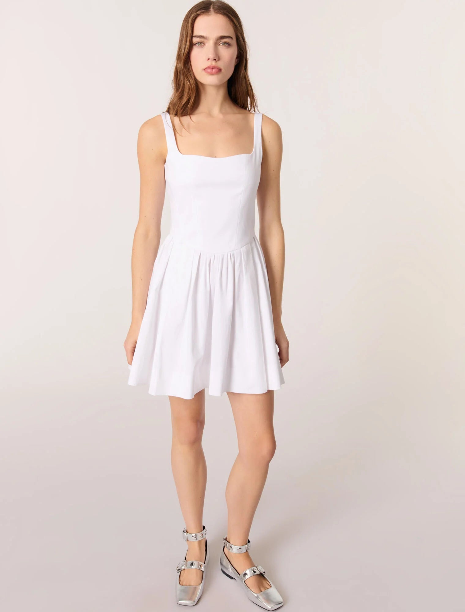 White-Short cotton dress