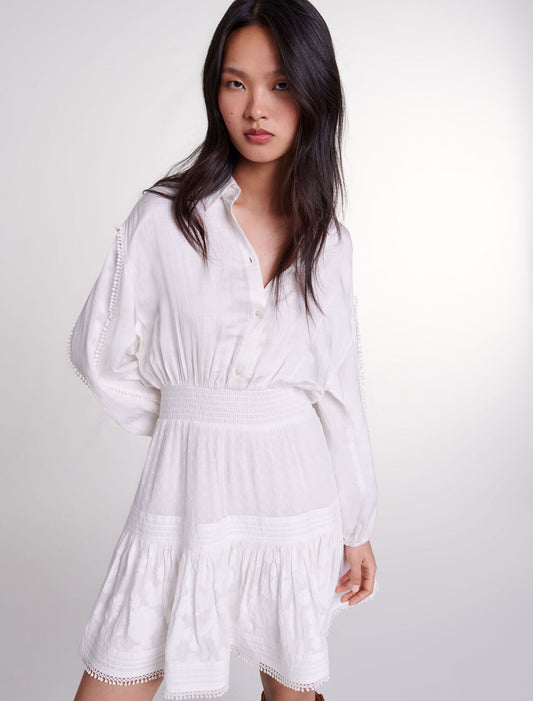 Short cotton patchwork dress