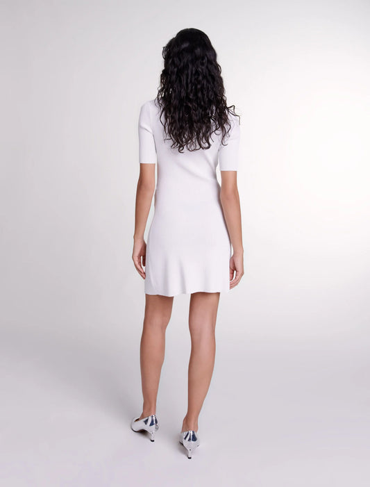 White  -Short knit dress