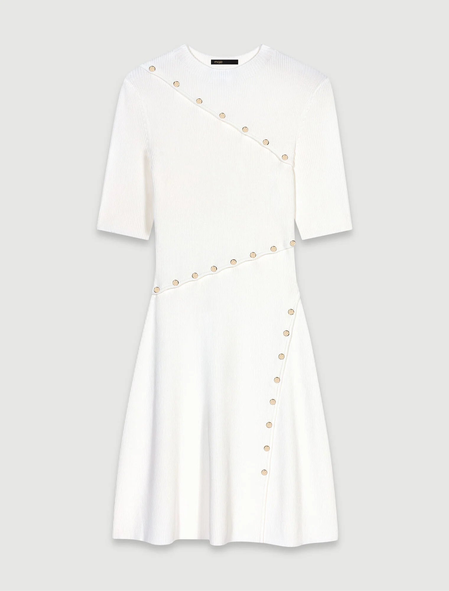 White  -Short knit dress