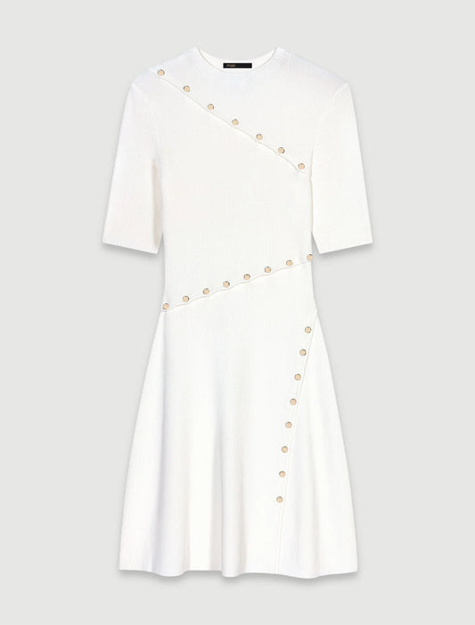 White  -Short knit dress