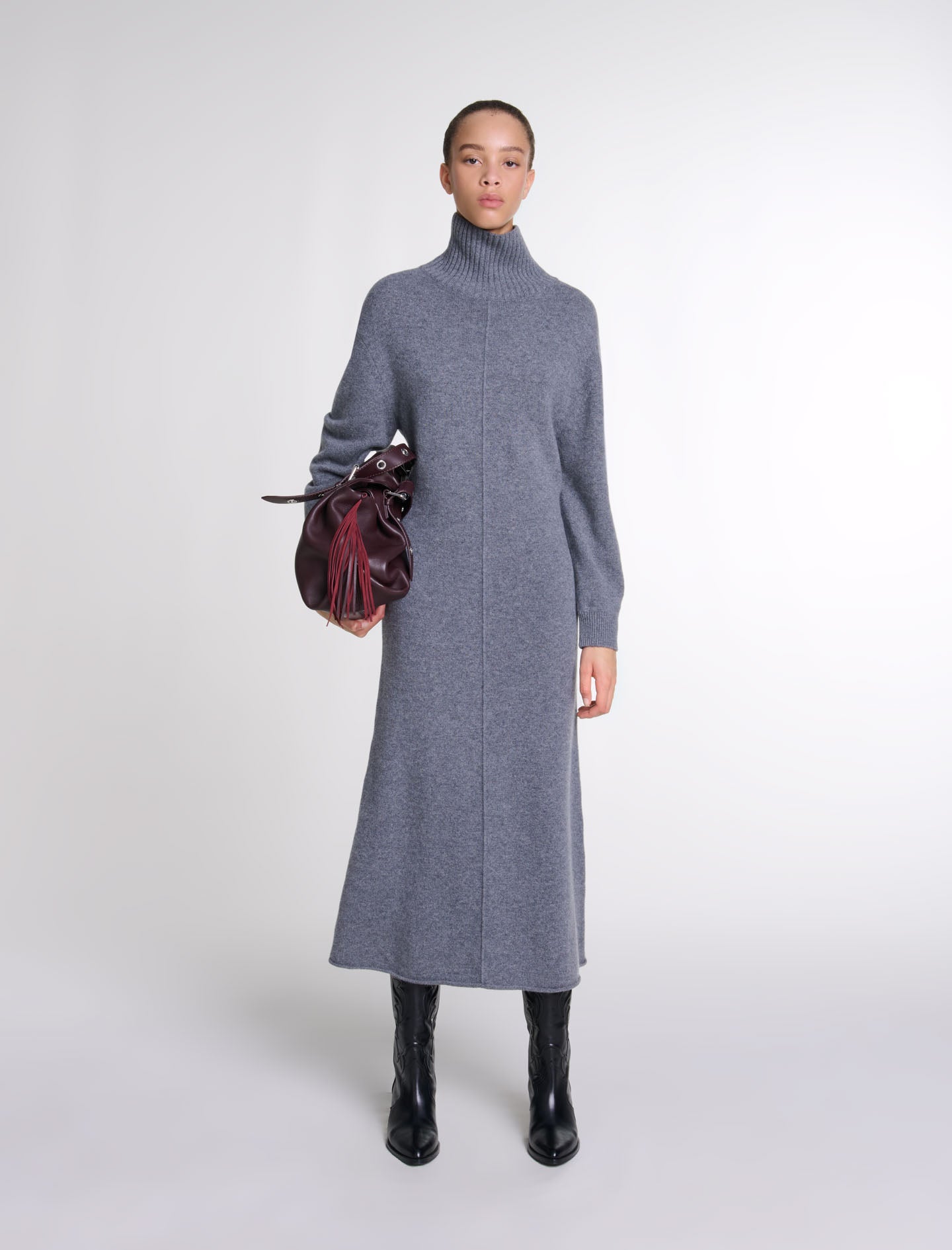 Grey featured Knit maxi dress