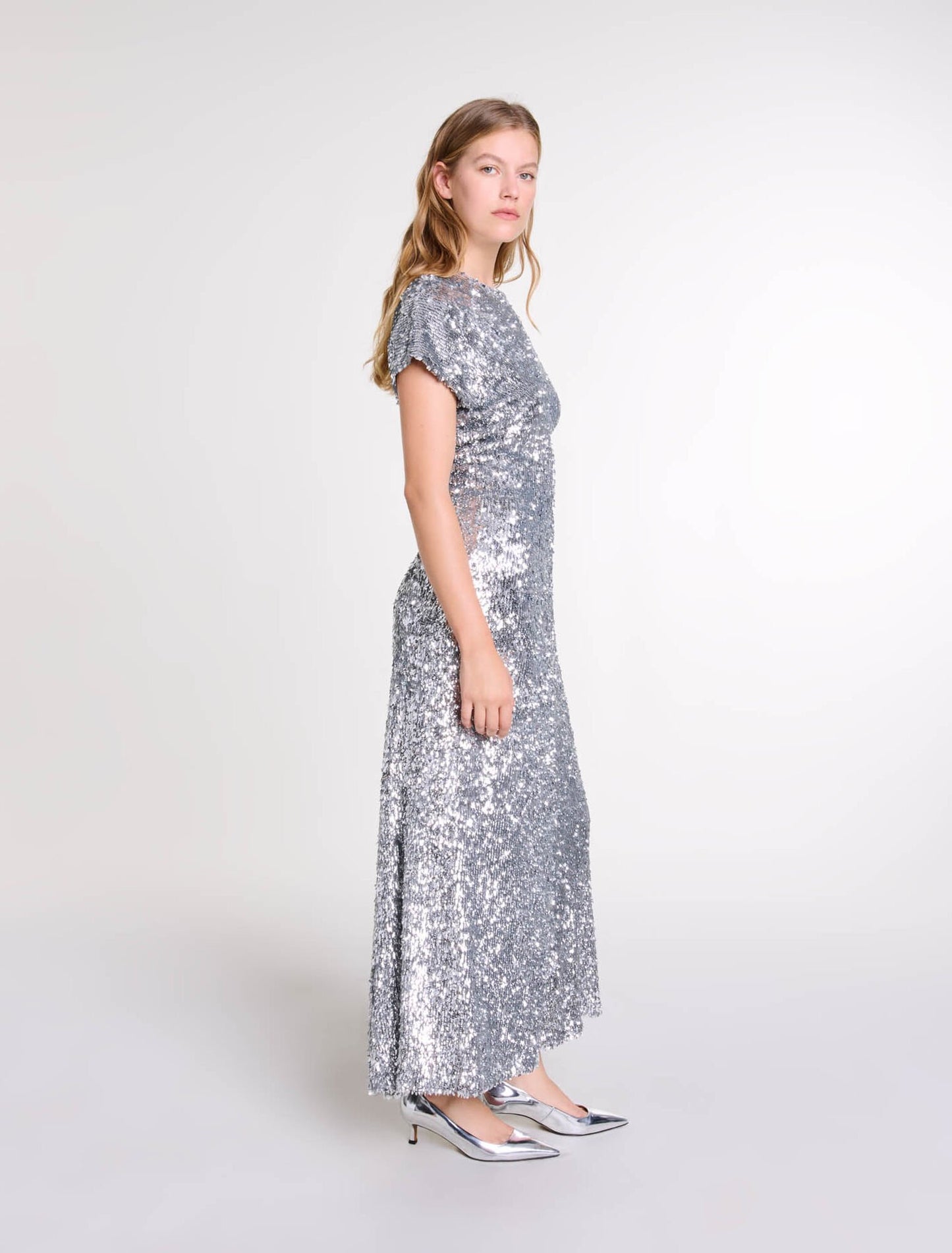 Silver   Sequin maxi dress