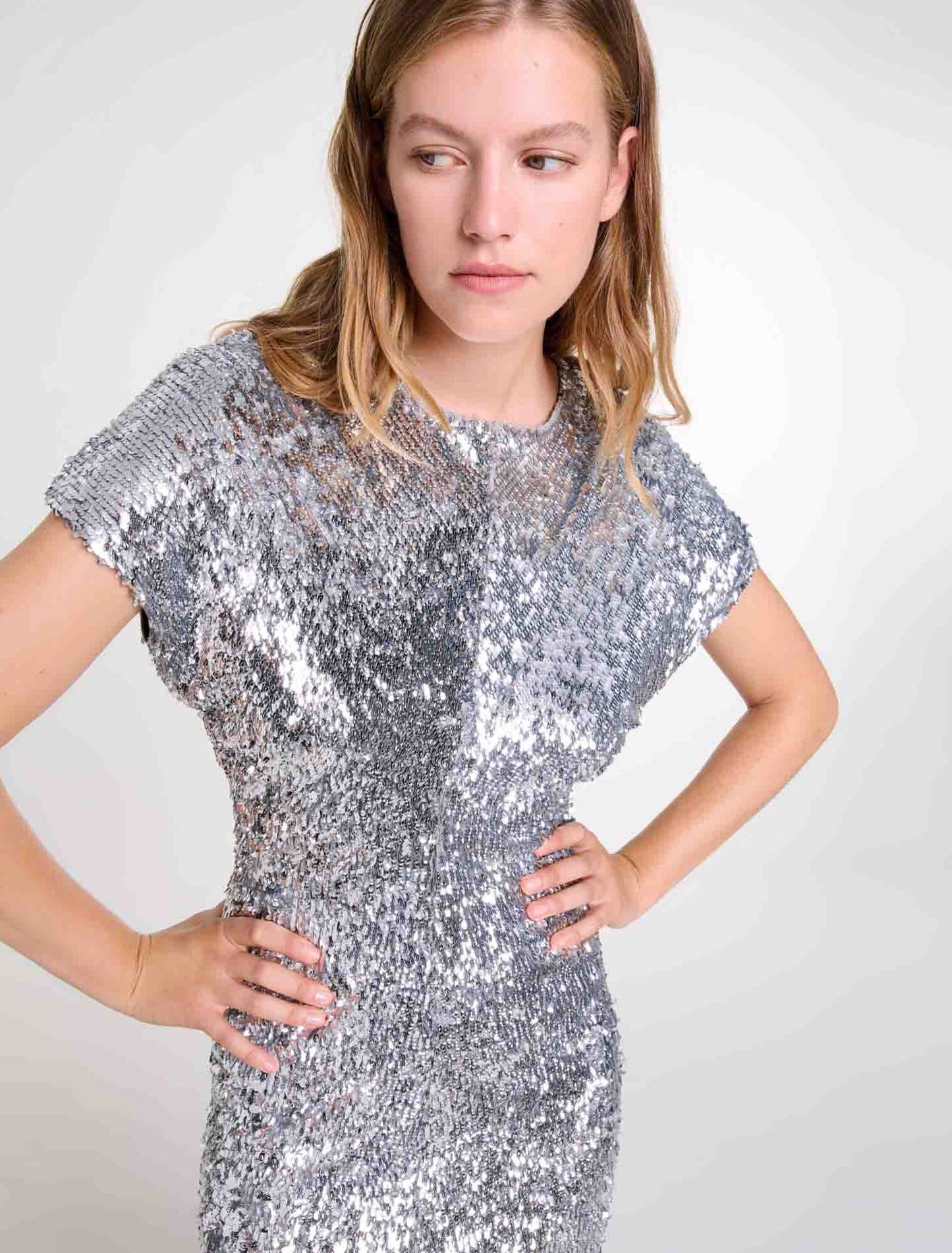 Silver   Sequin maxi dress