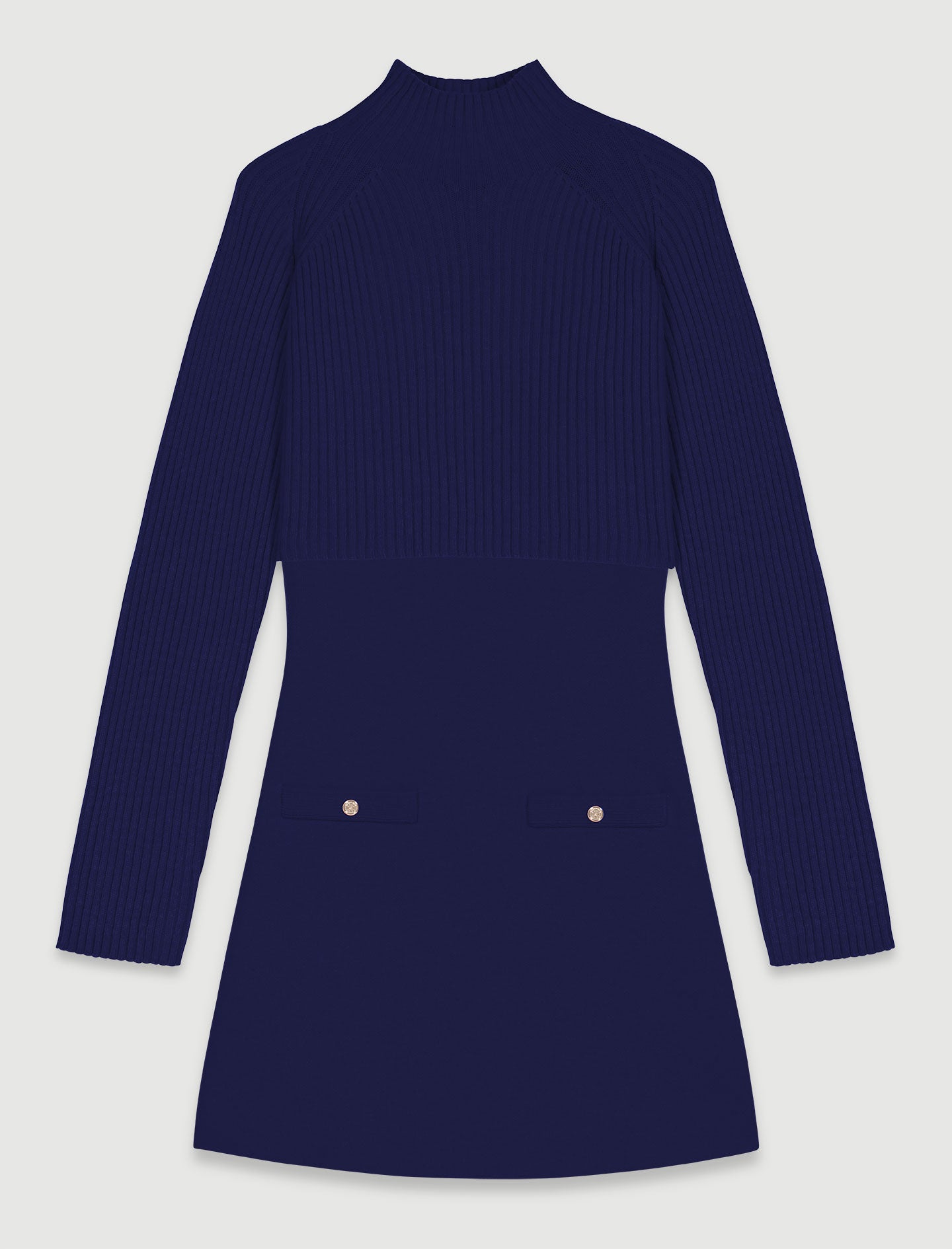 Navy   Knit 2-in-2 short dress