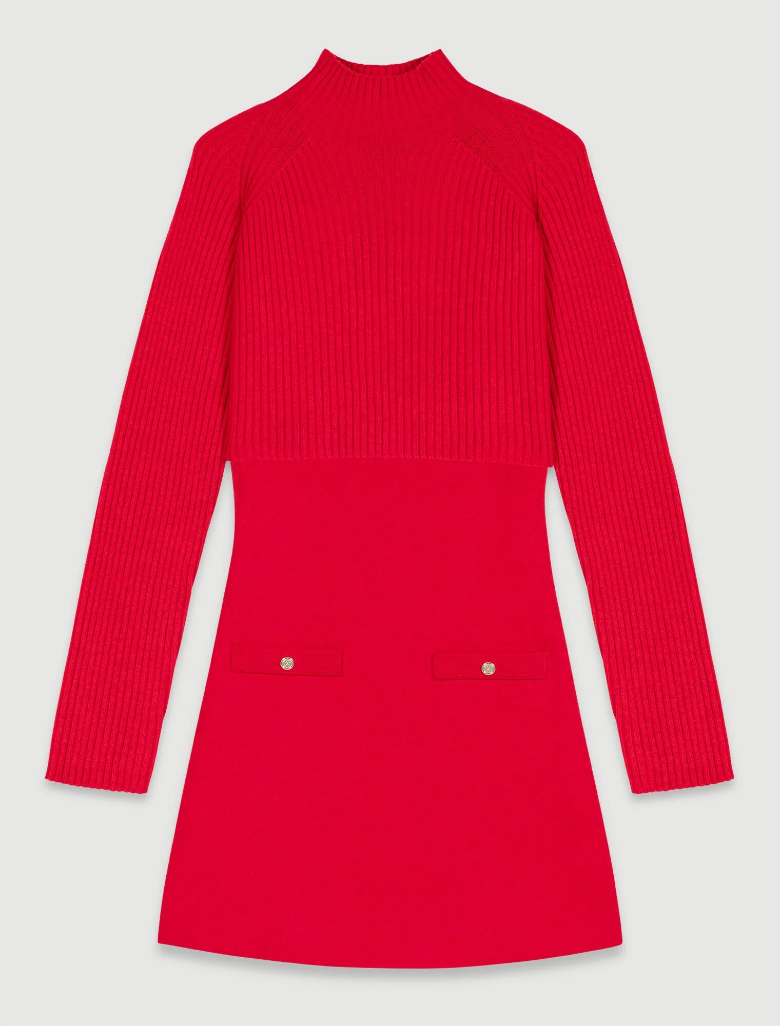 Red  -Knit 2-in-2 short dress
