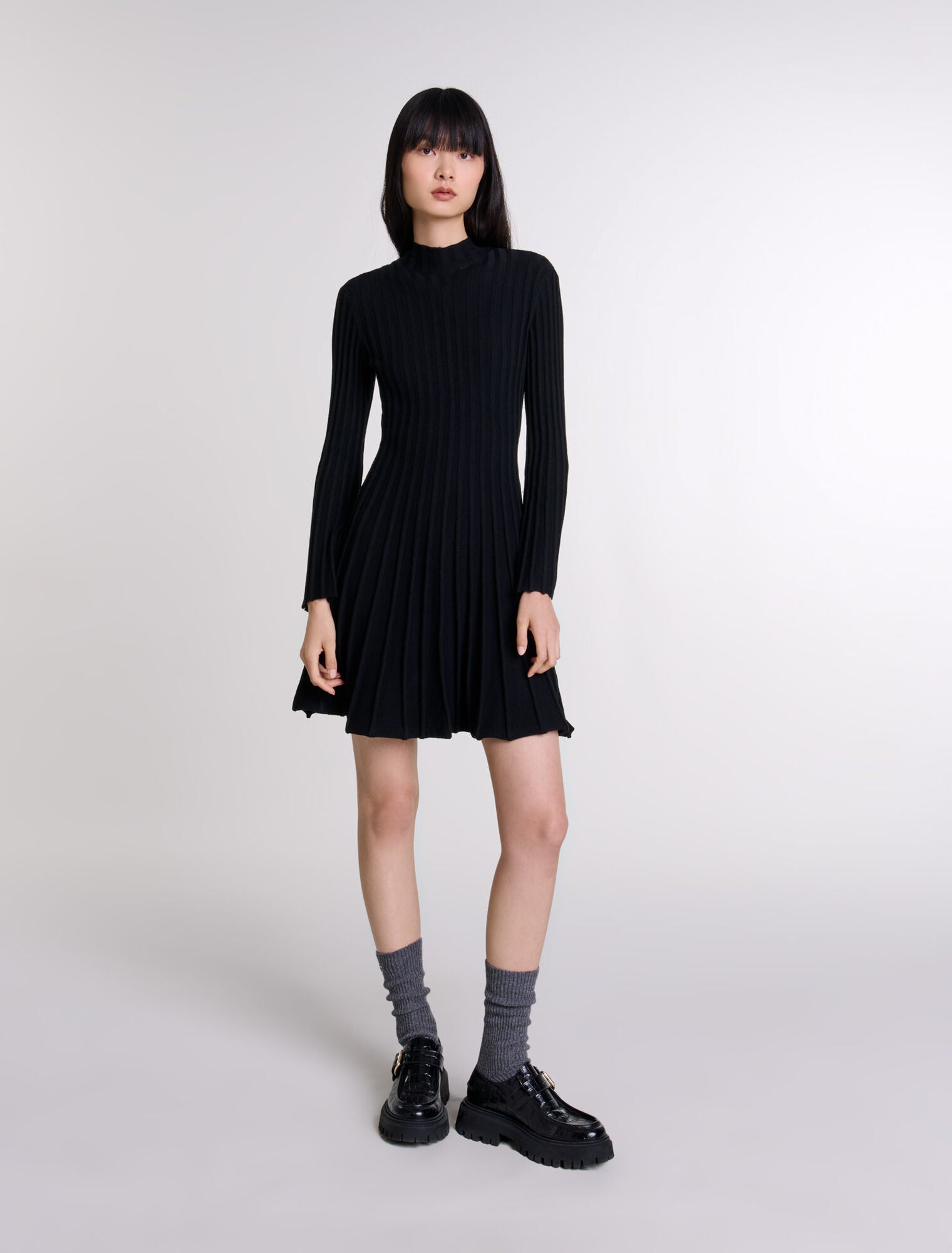 Short knit dress Black