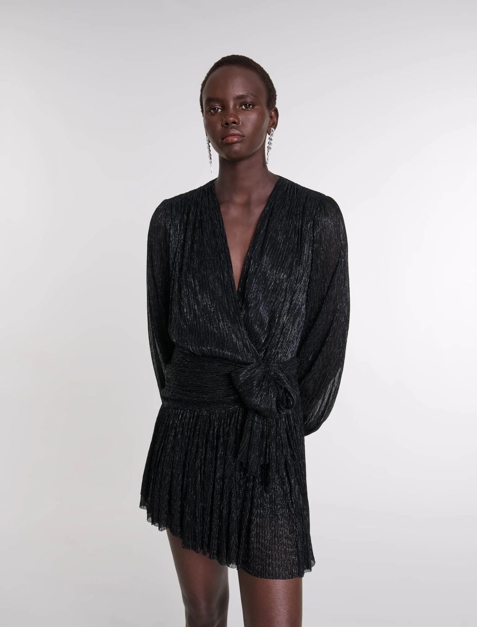 Black-Short lamé dress