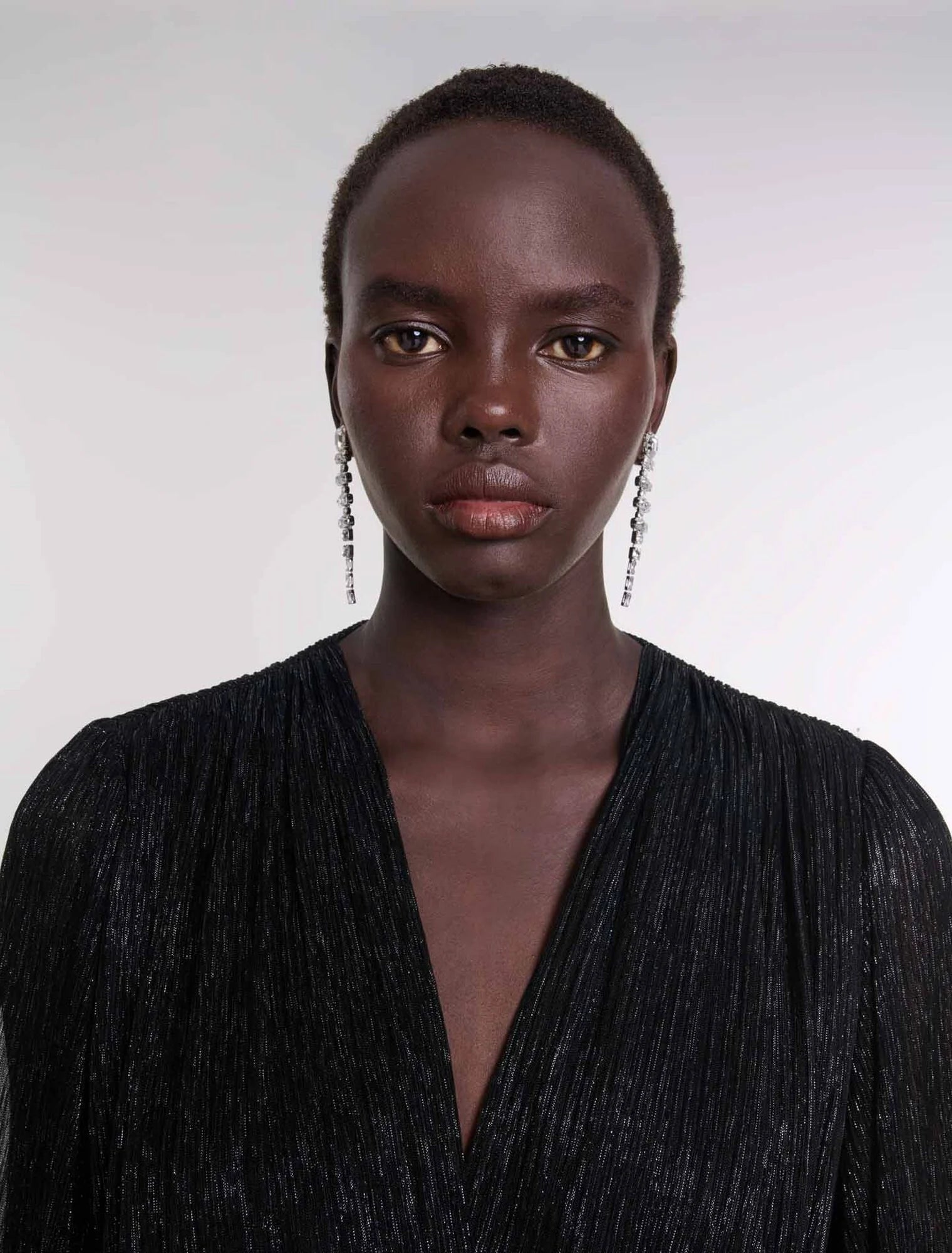 Black-Short lamé dress