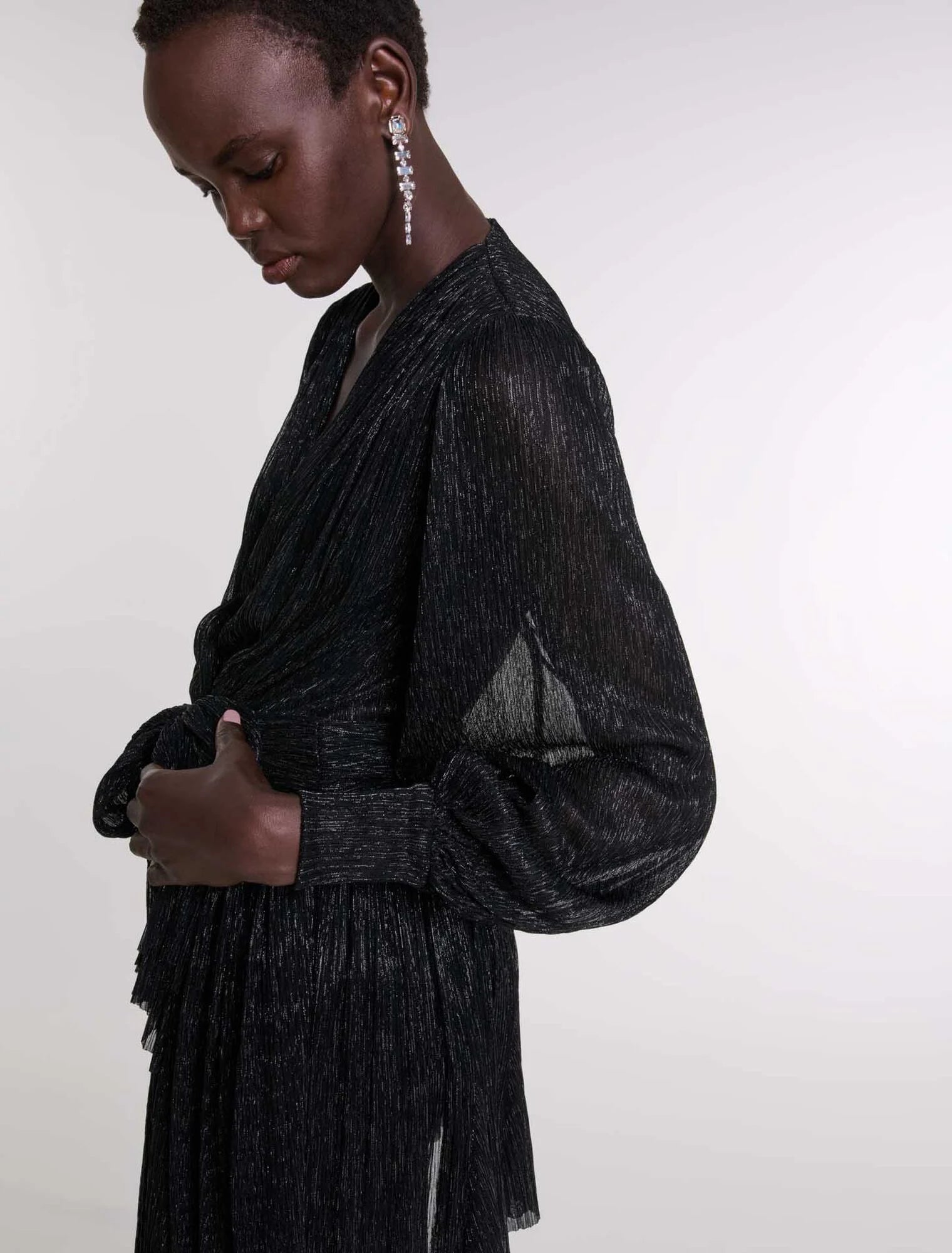 Black-Short lamé dress
