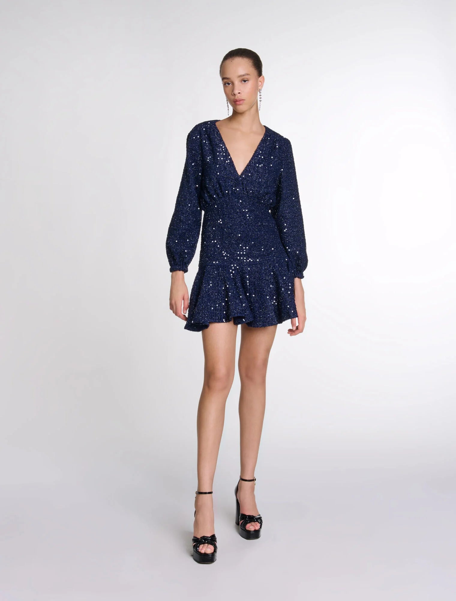 Navy featured-Short sequin dress