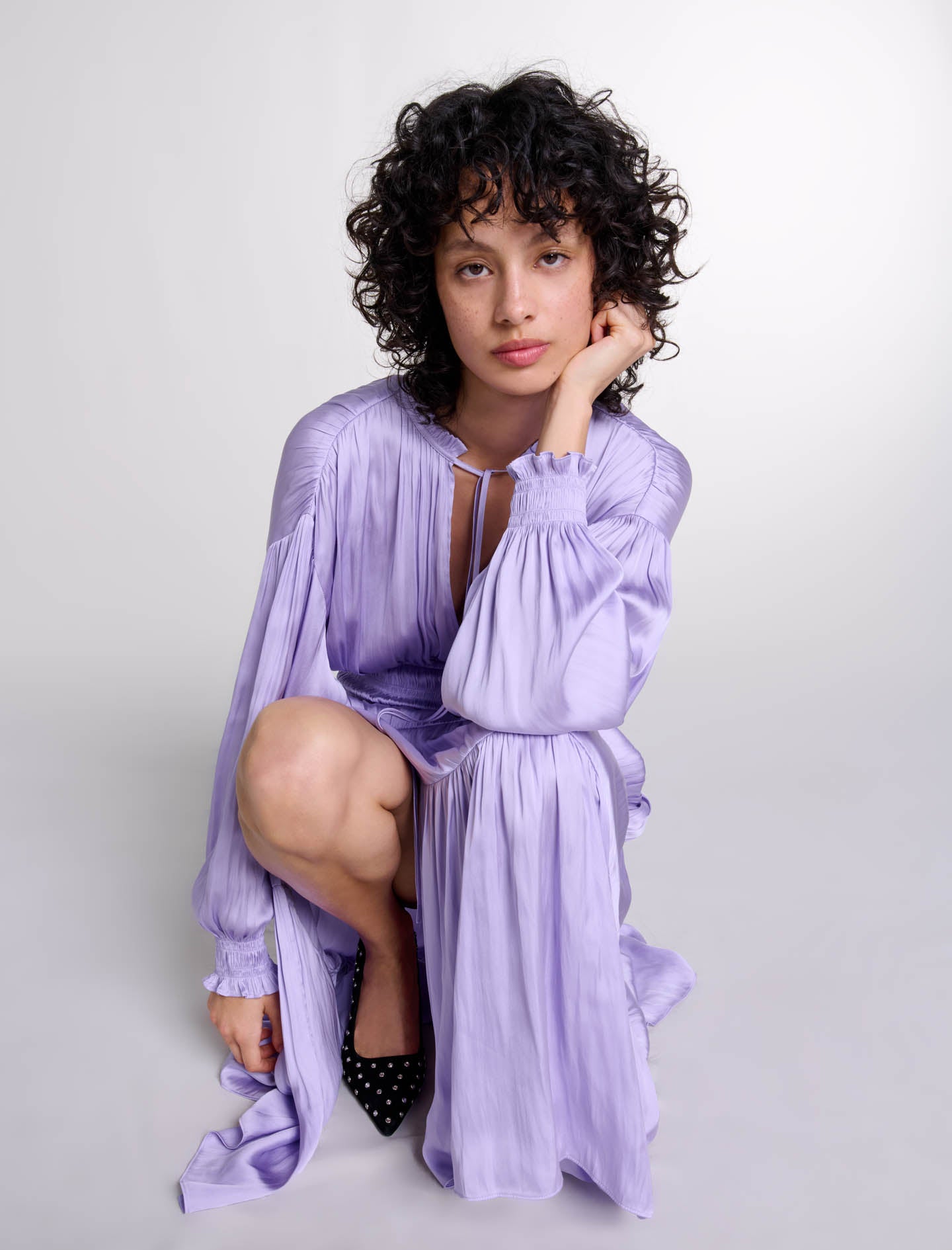 Parma Violet  -Satin-look maxi dress