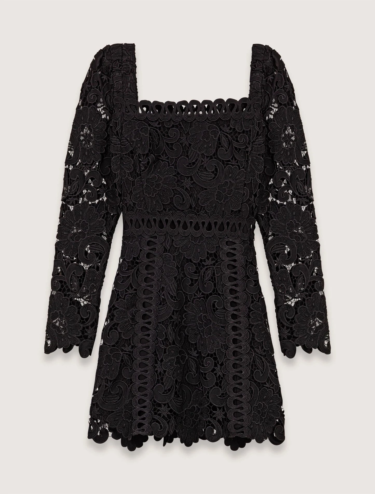 Black-Short Guipure Dress