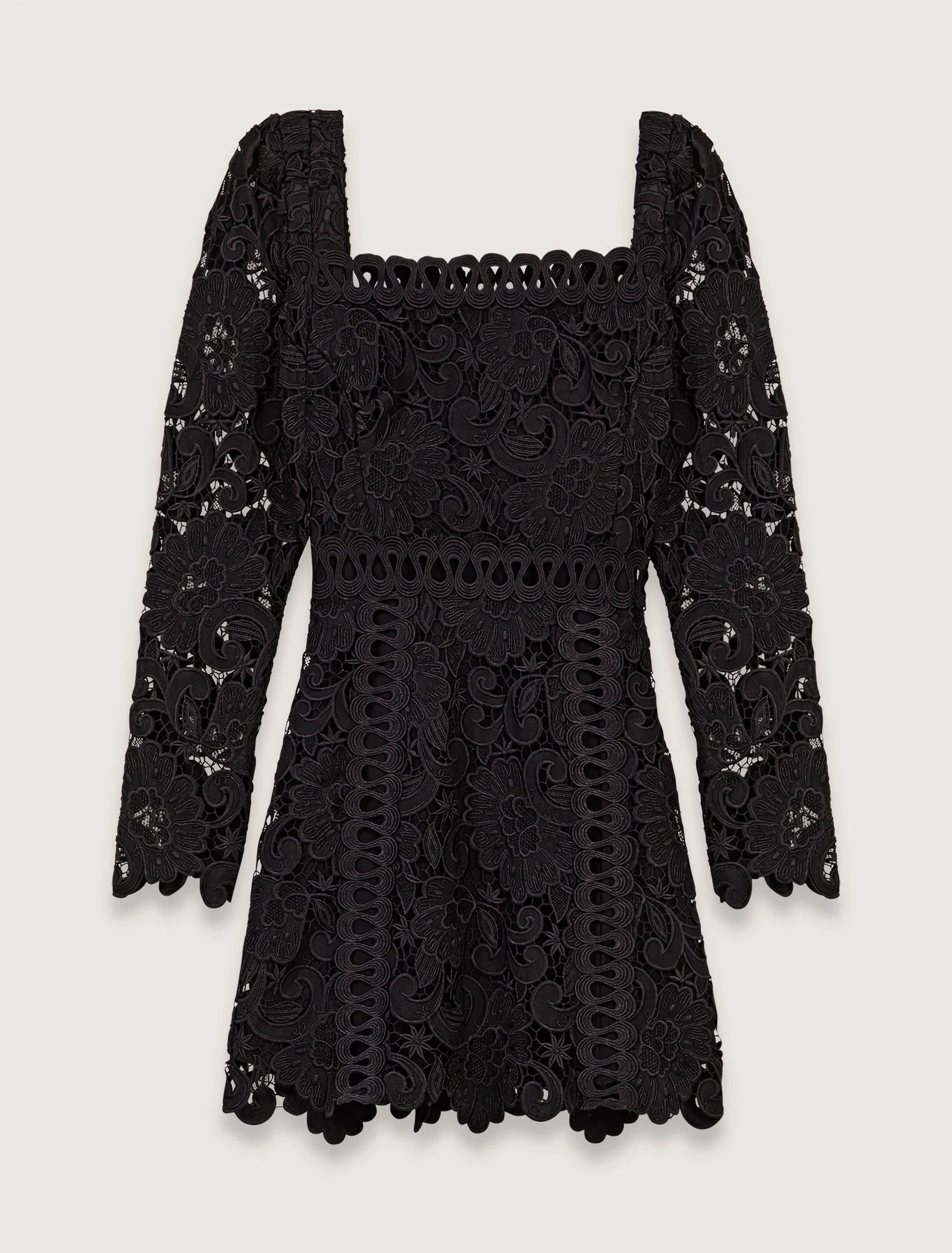 Black-Short Guipure Dress