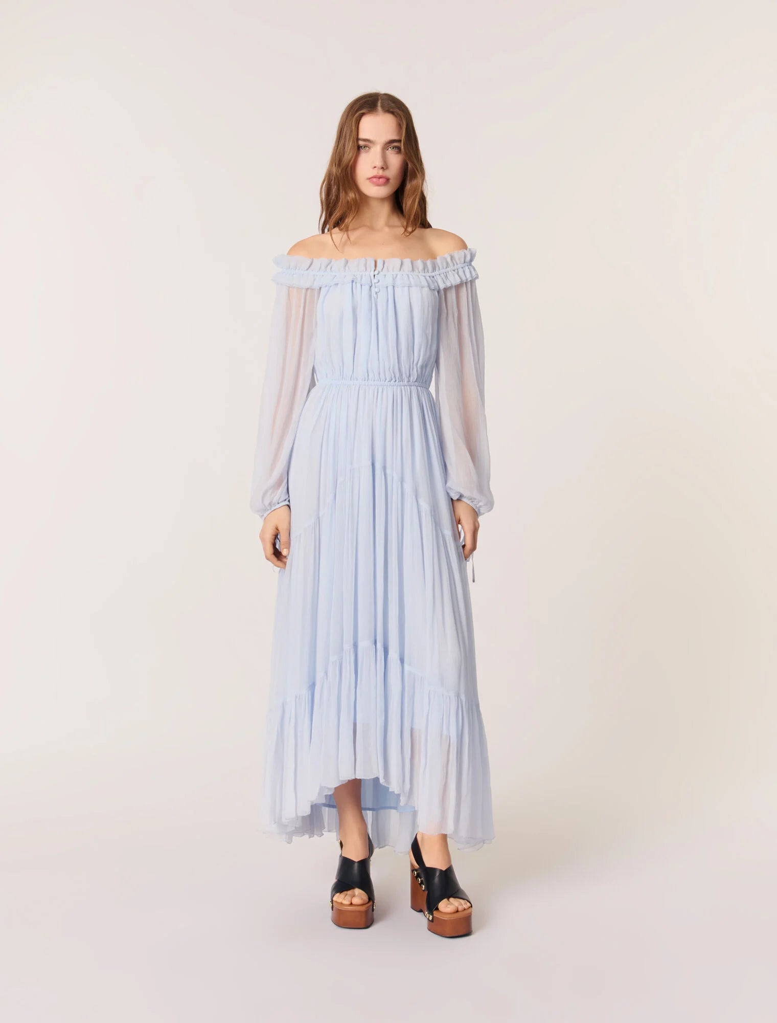 Chiffon maxi dress Blue Sky