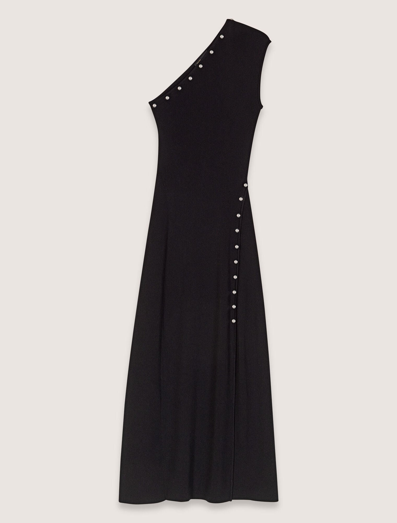 Black Asymmetric knit maxi dress 