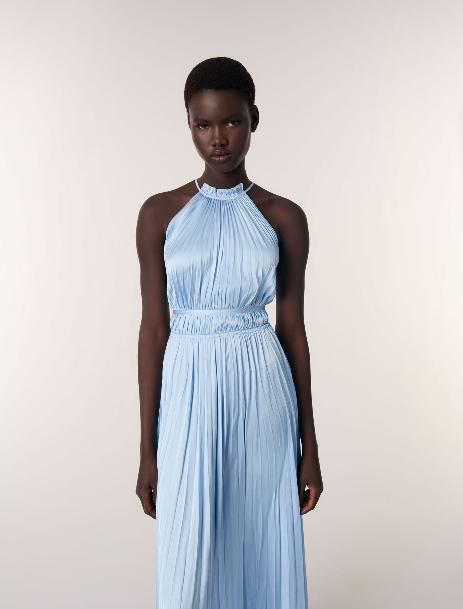 Blue Sky-Pleated maxi dress