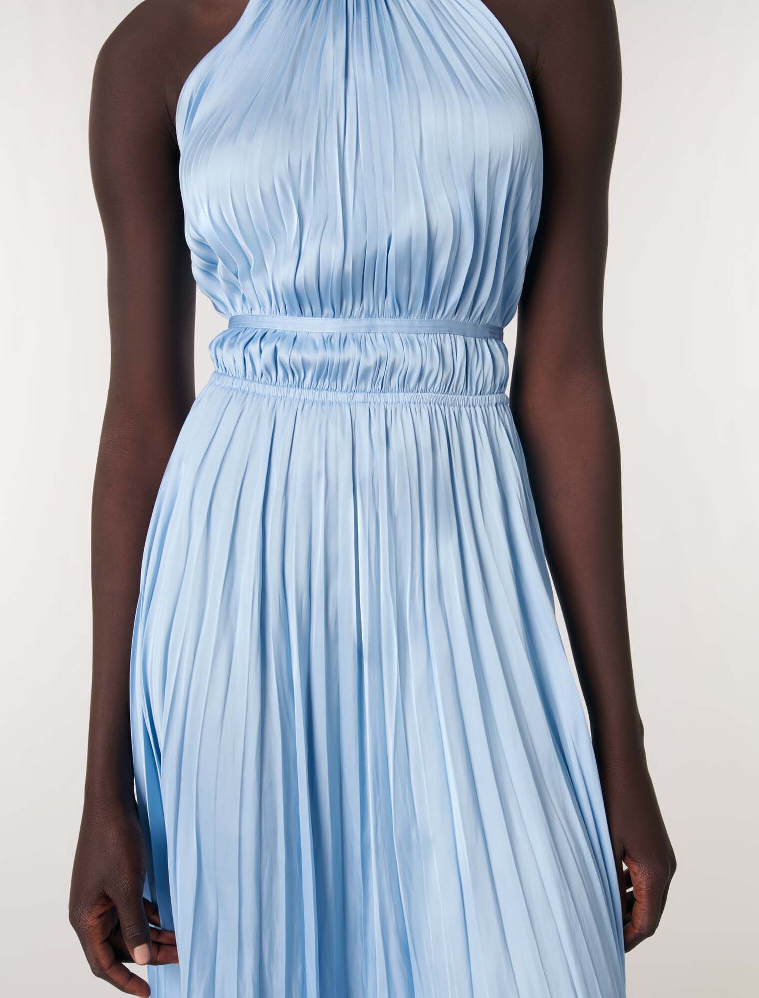 Blue Sky-Pleated maxi dress